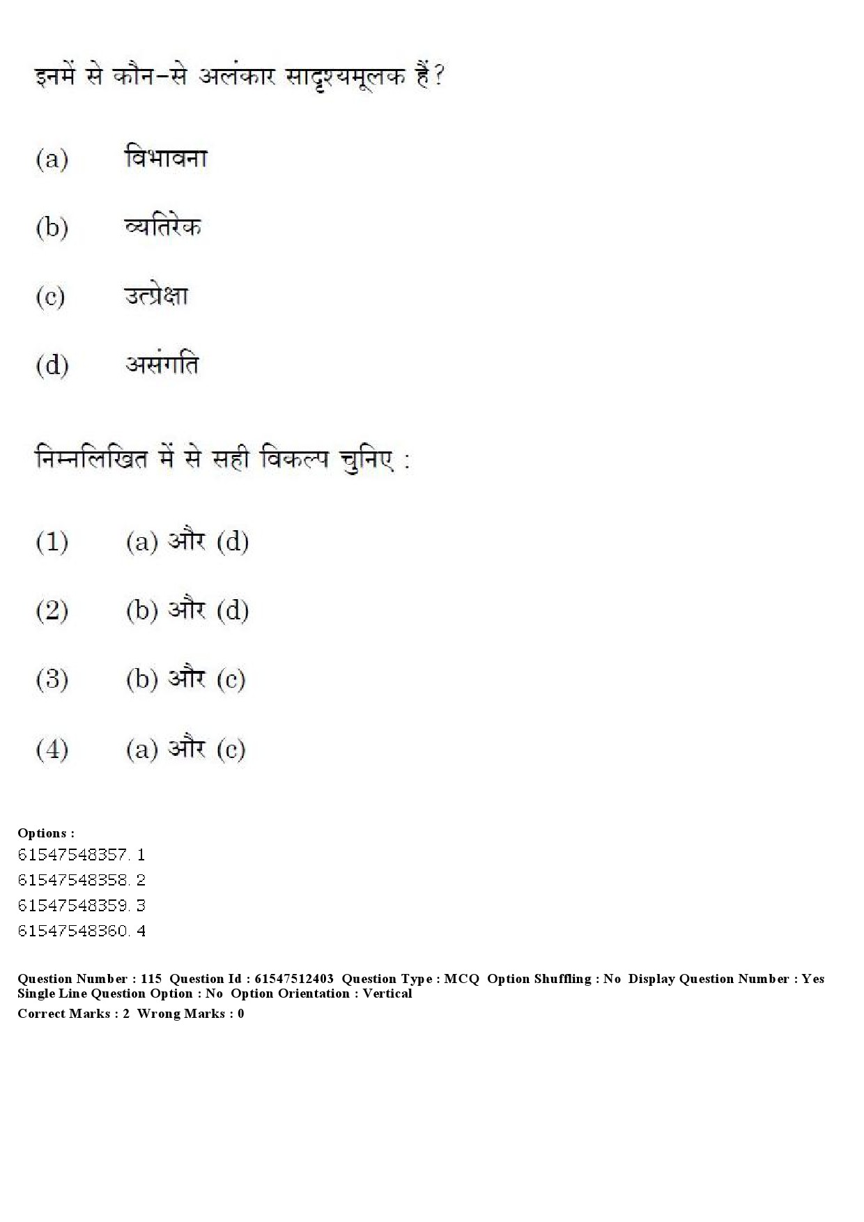 UGC NET Hindi Question Paper December 2019 134