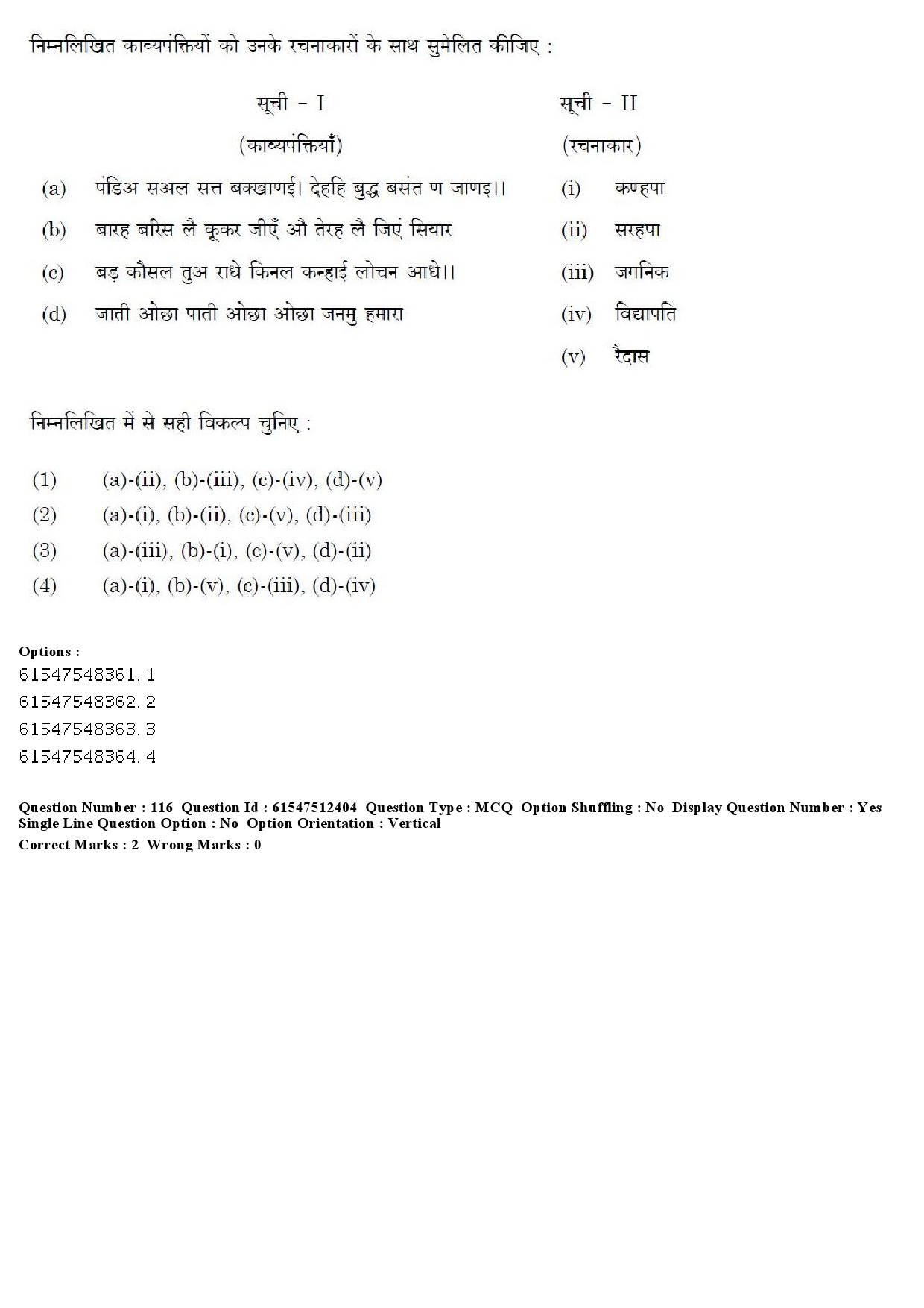 UGC NET Hindi Question Paper December 2019 136