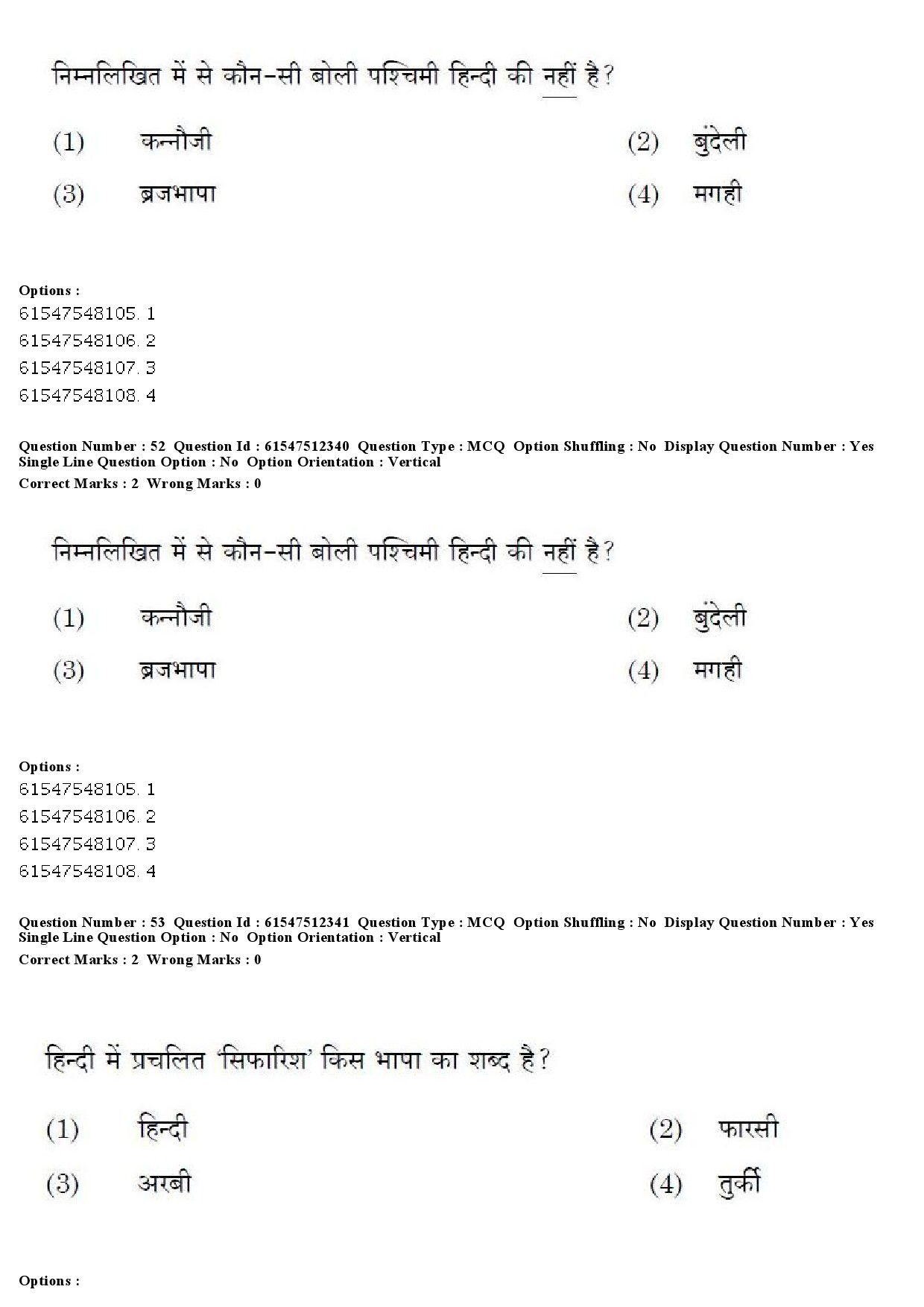 UGC NET Hindi Question Paper December 2019 55