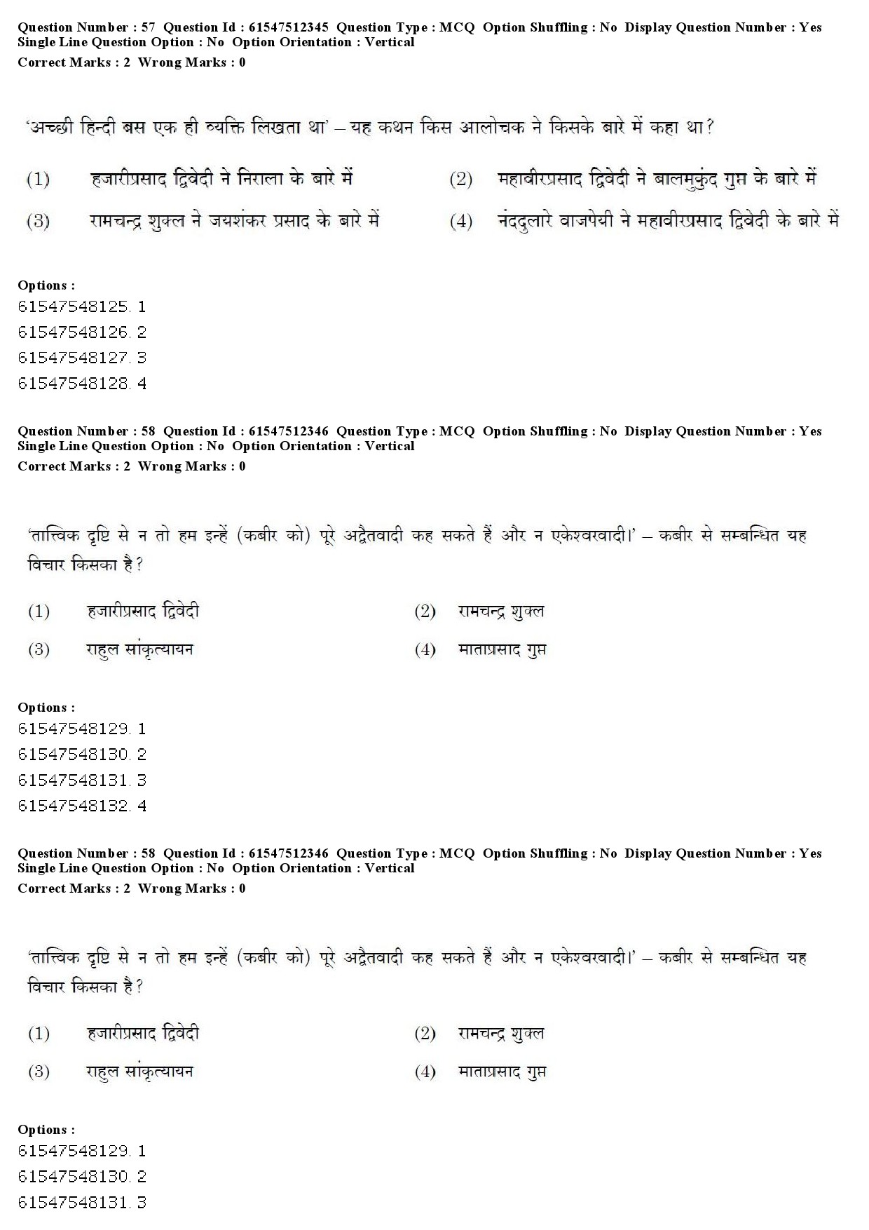 UGC NET Hindi Question Paper December 2019 59