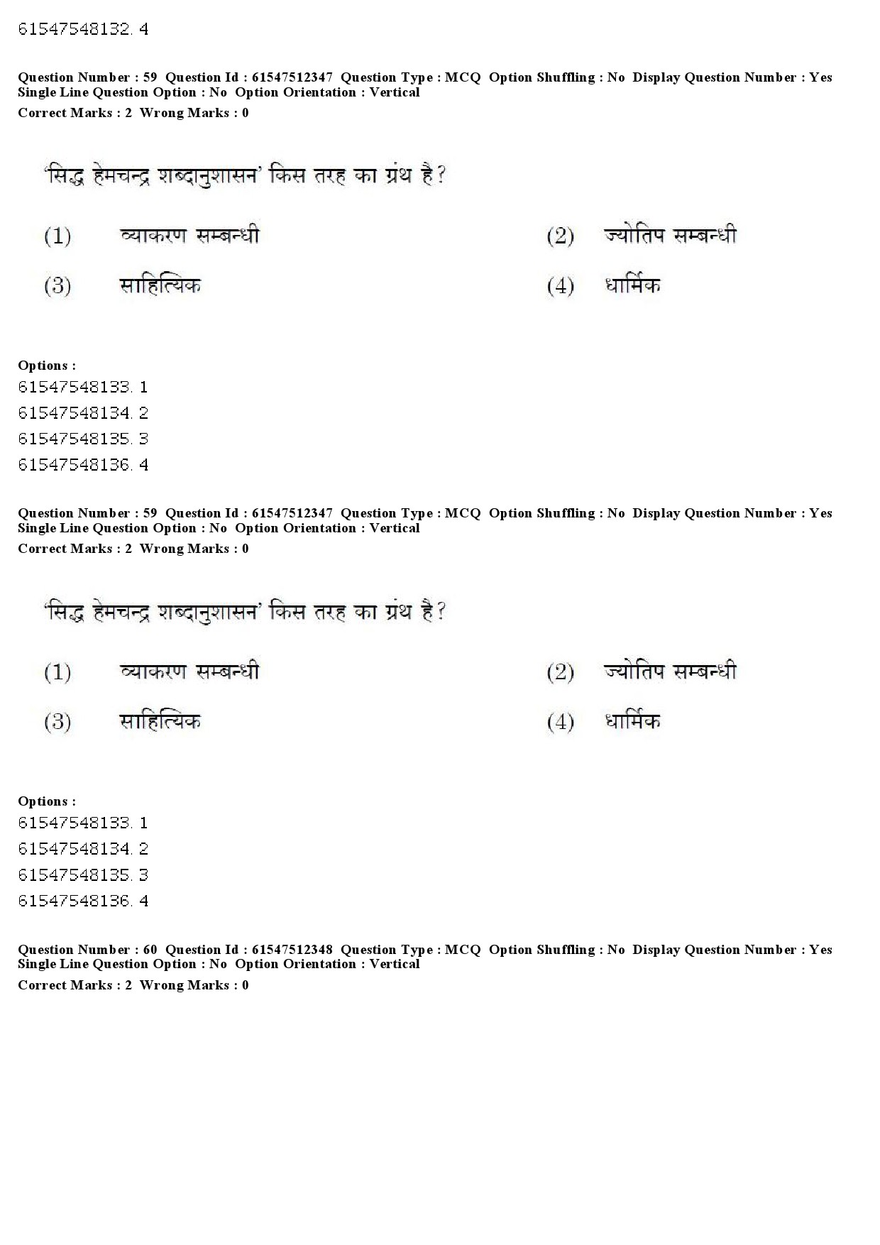 UGC NET Hindi Question Paper December 2019 60