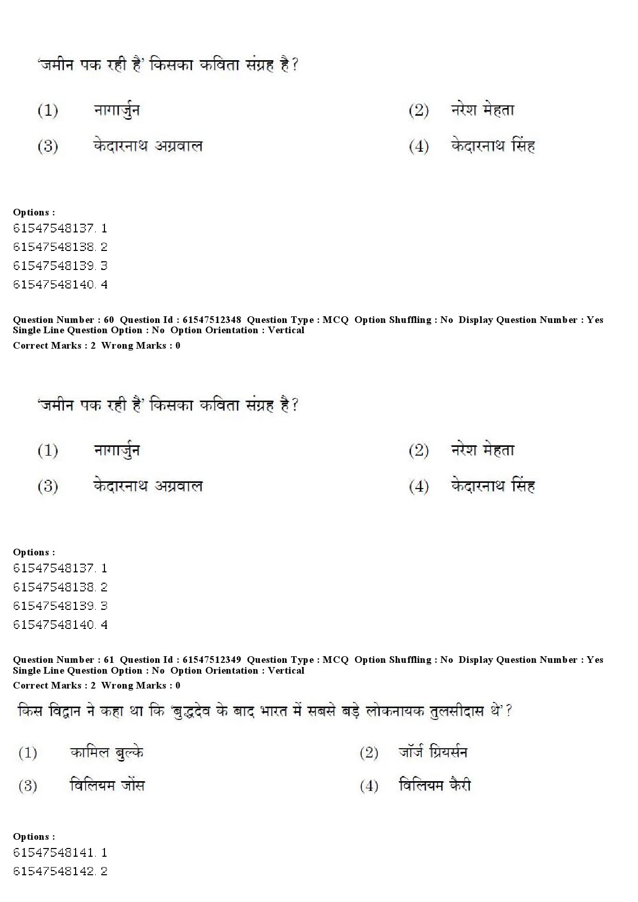 UGC NET Hindi Question Paper December 2019 61