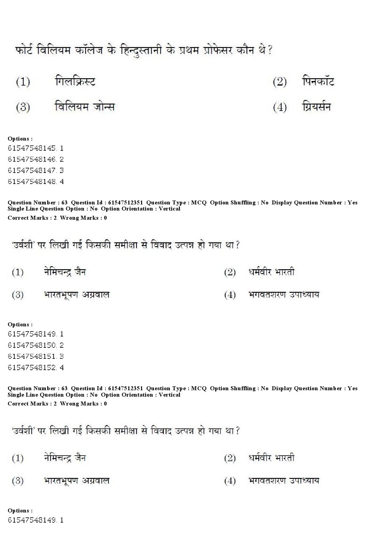 UGC NET Hindi Question Paper December 2019 63