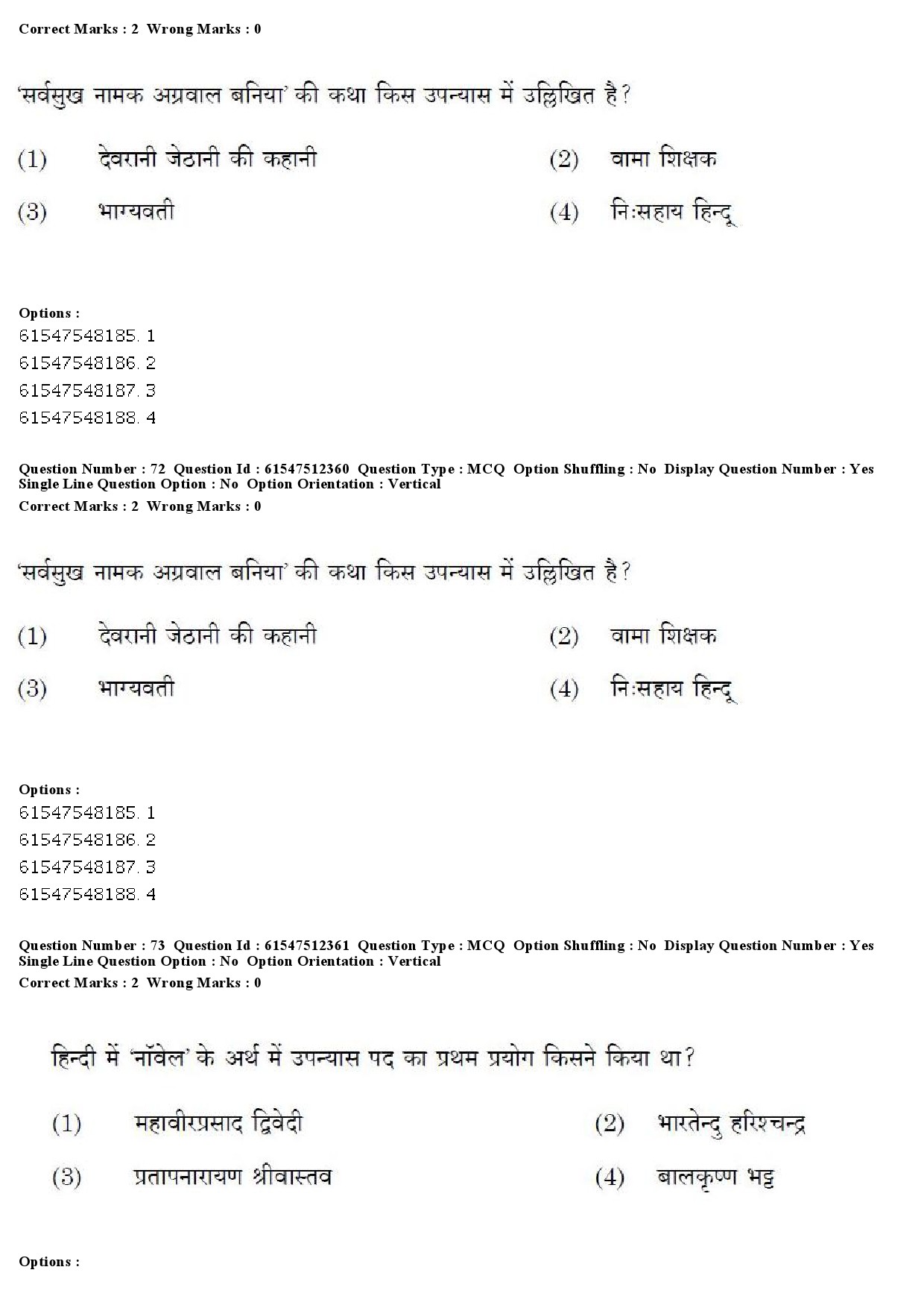 UGC NET Hindi Question Paper December 2019 72