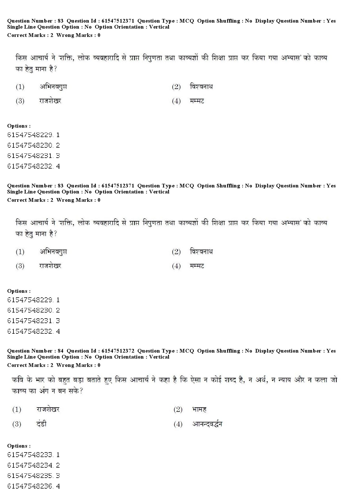 UGC NET Hindi Question Paper December 2019 80