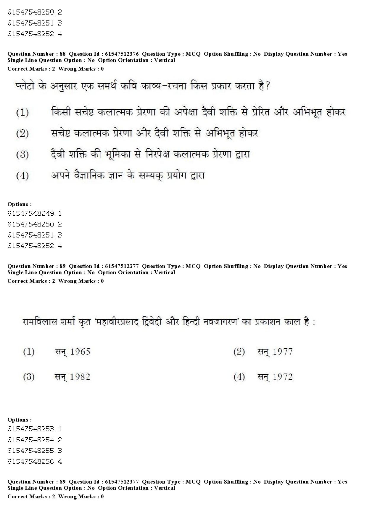 UGC NET Hindi Question Paper December 2019 84