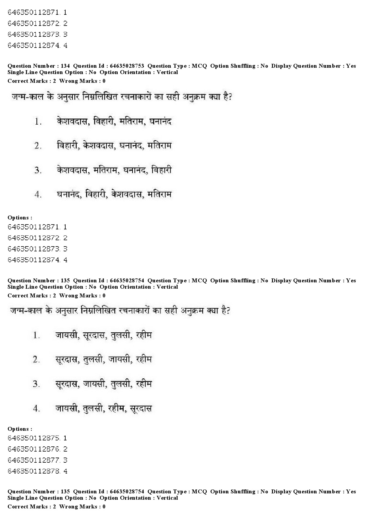 UGC NET Hindi Question Paper June 2019 141