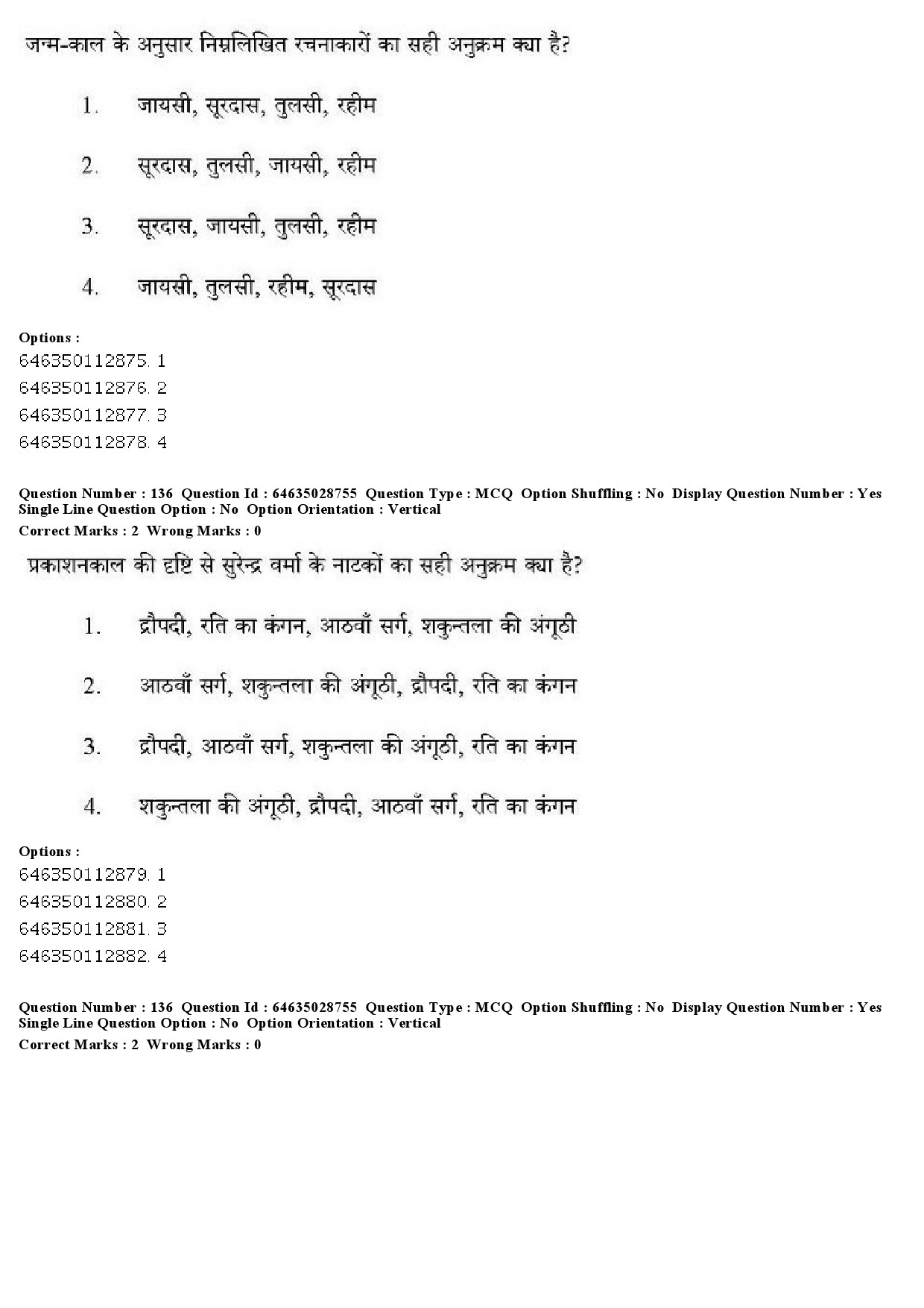 UGC NET Hindi Question Paper June 2019 142