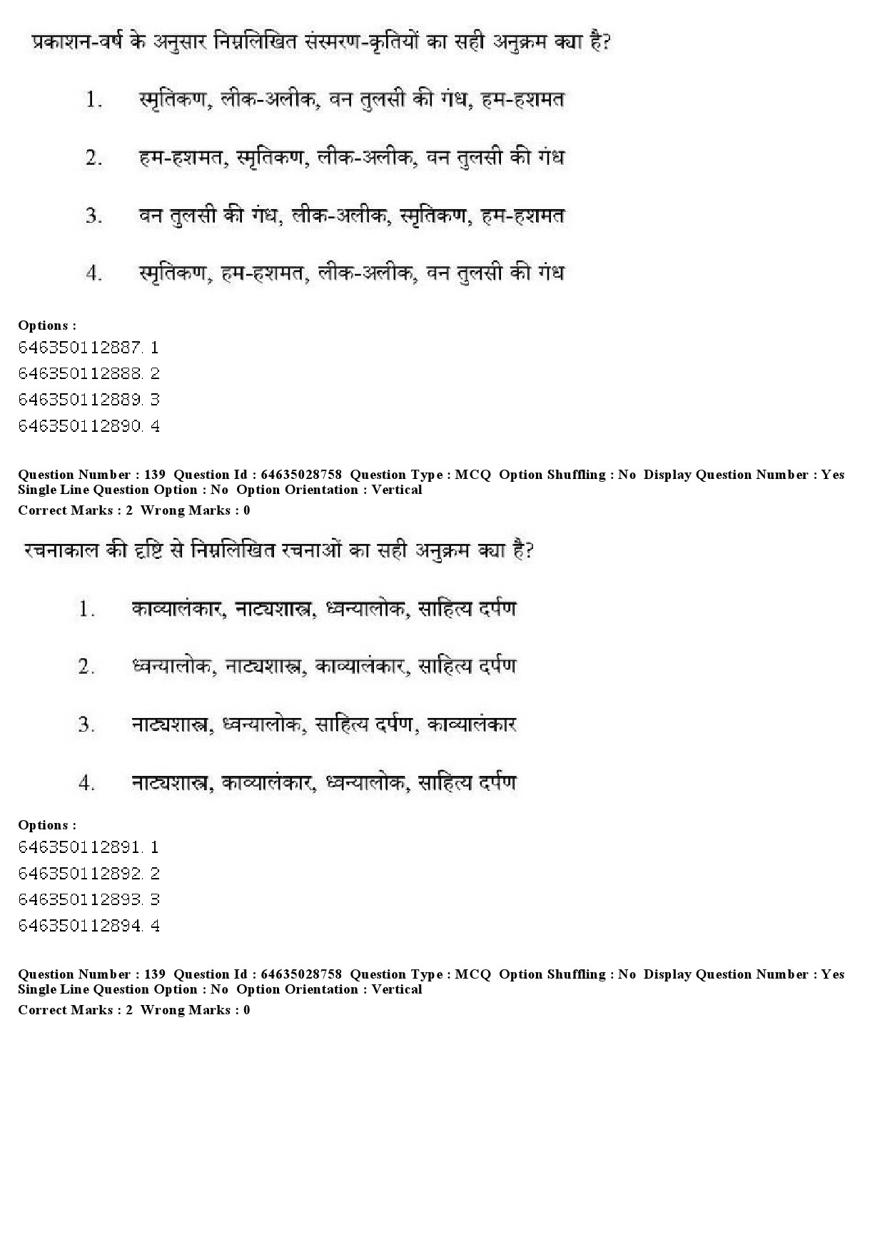 UGC NET Hindi Question Paper June 2019 145