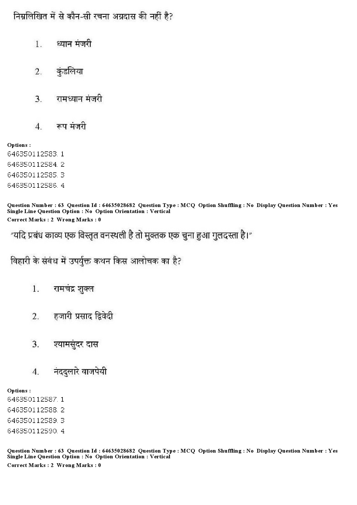 UGC NET Hindi Question Paper June 2019 49