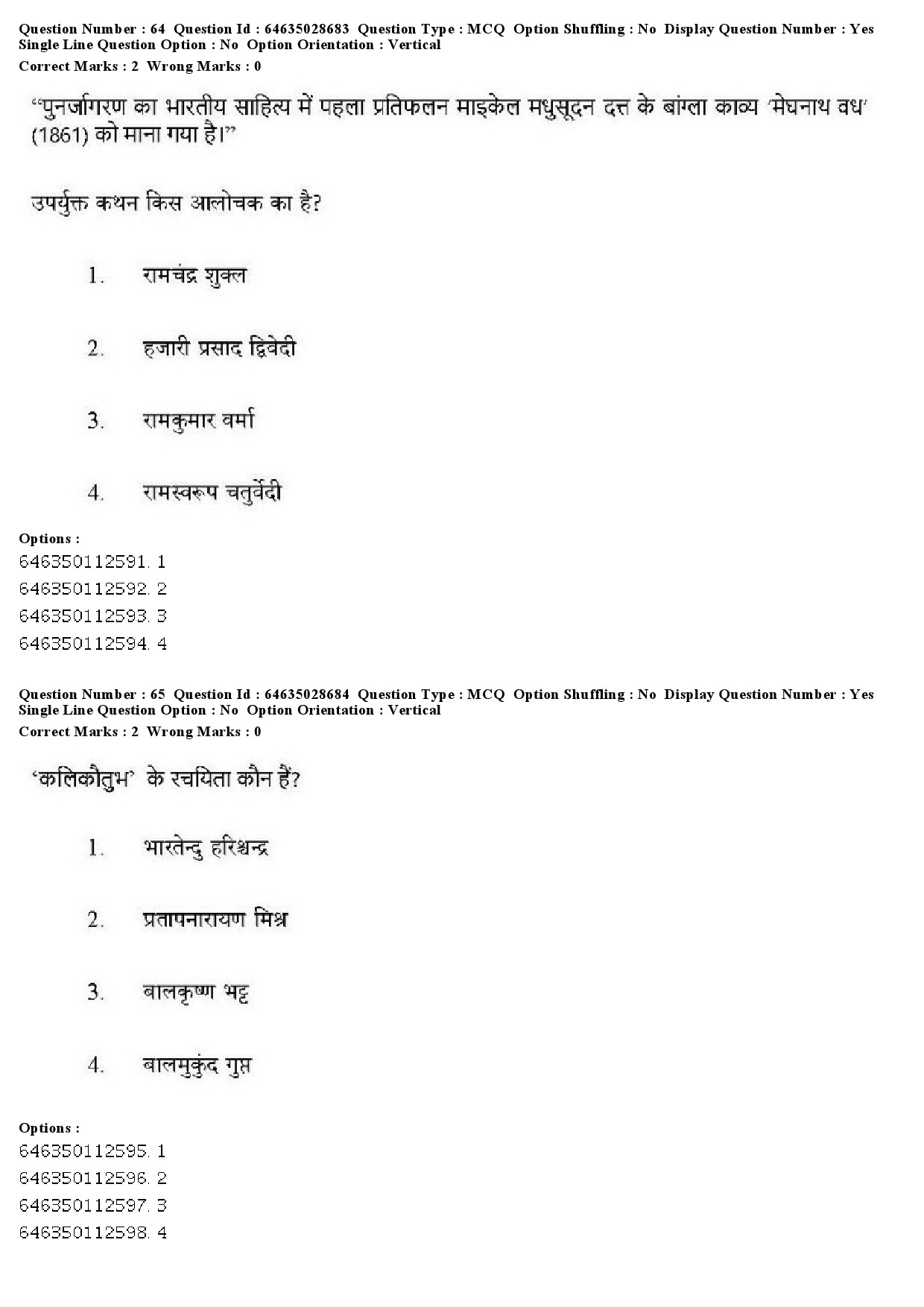 UGC NET Hindi Question Paper June 2019 51