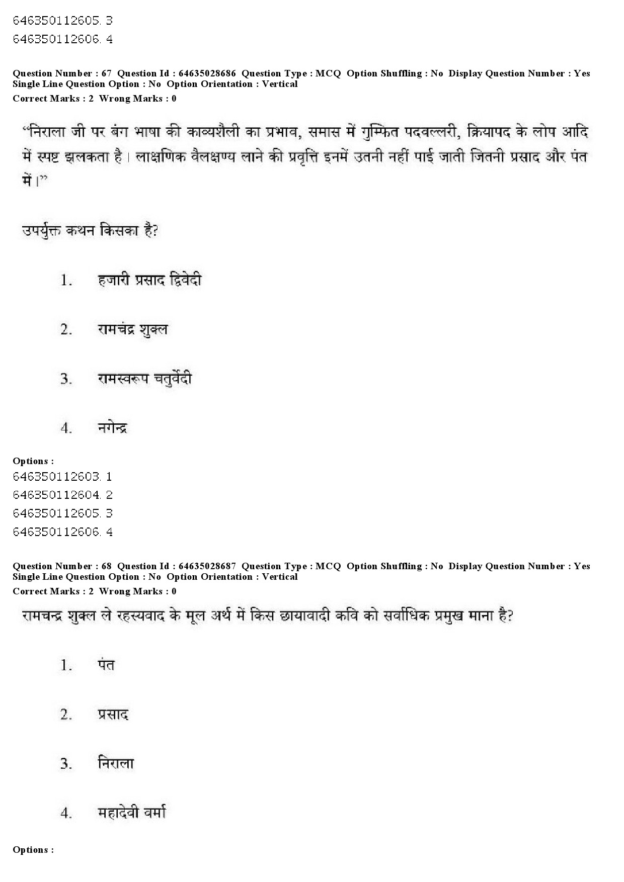 UGC NET Hindi Question Paper June 2019 54