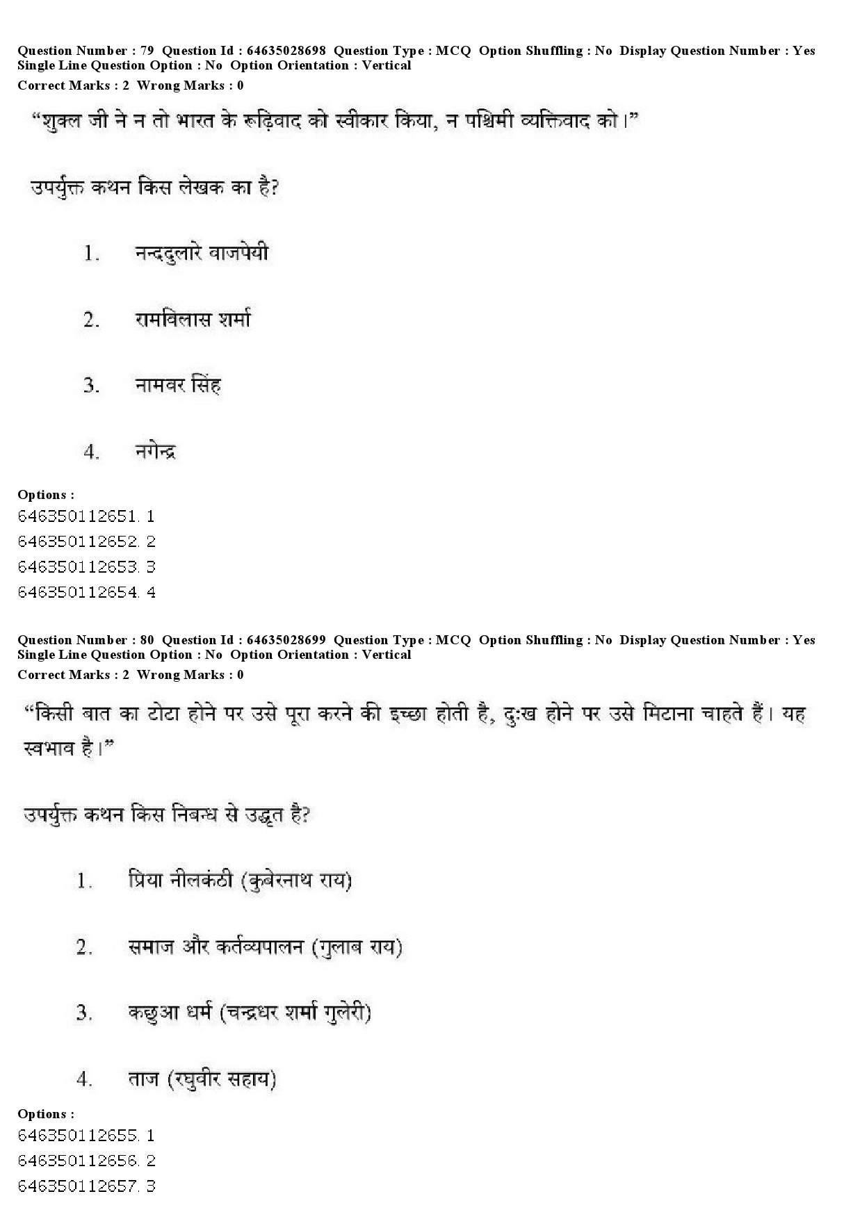 UGC NET Hindi Question Paper June 2019 66