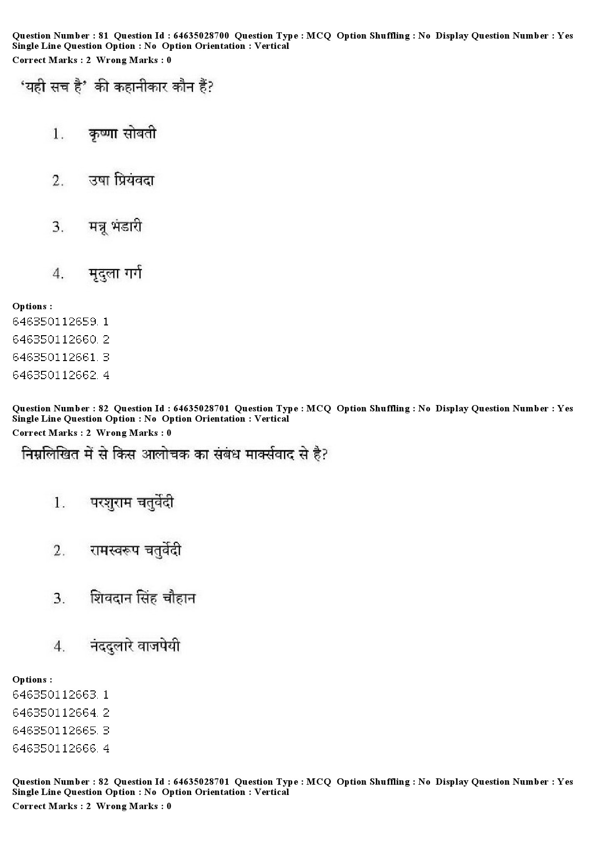 UGC NET Hindi Question Paper June 2019 68