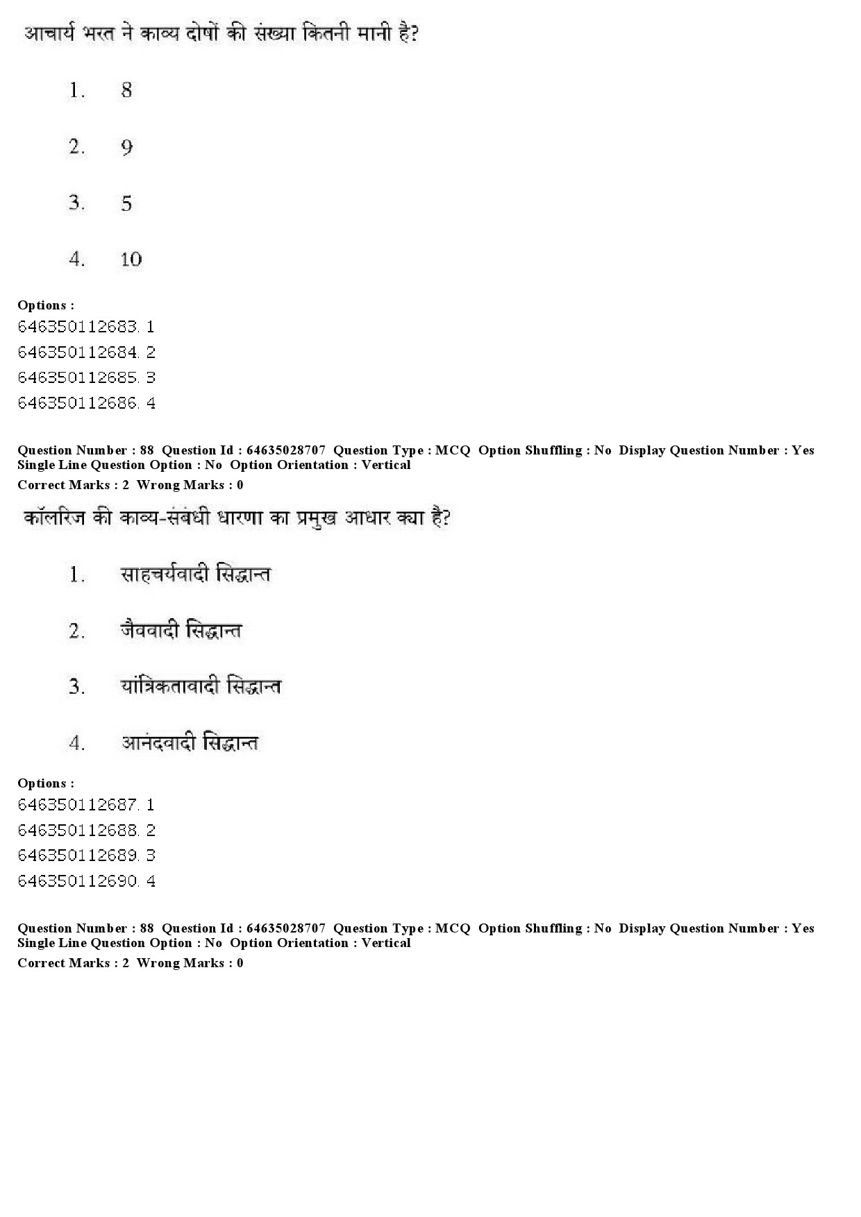 UGC NET Hindi Question Paper June 2019 74