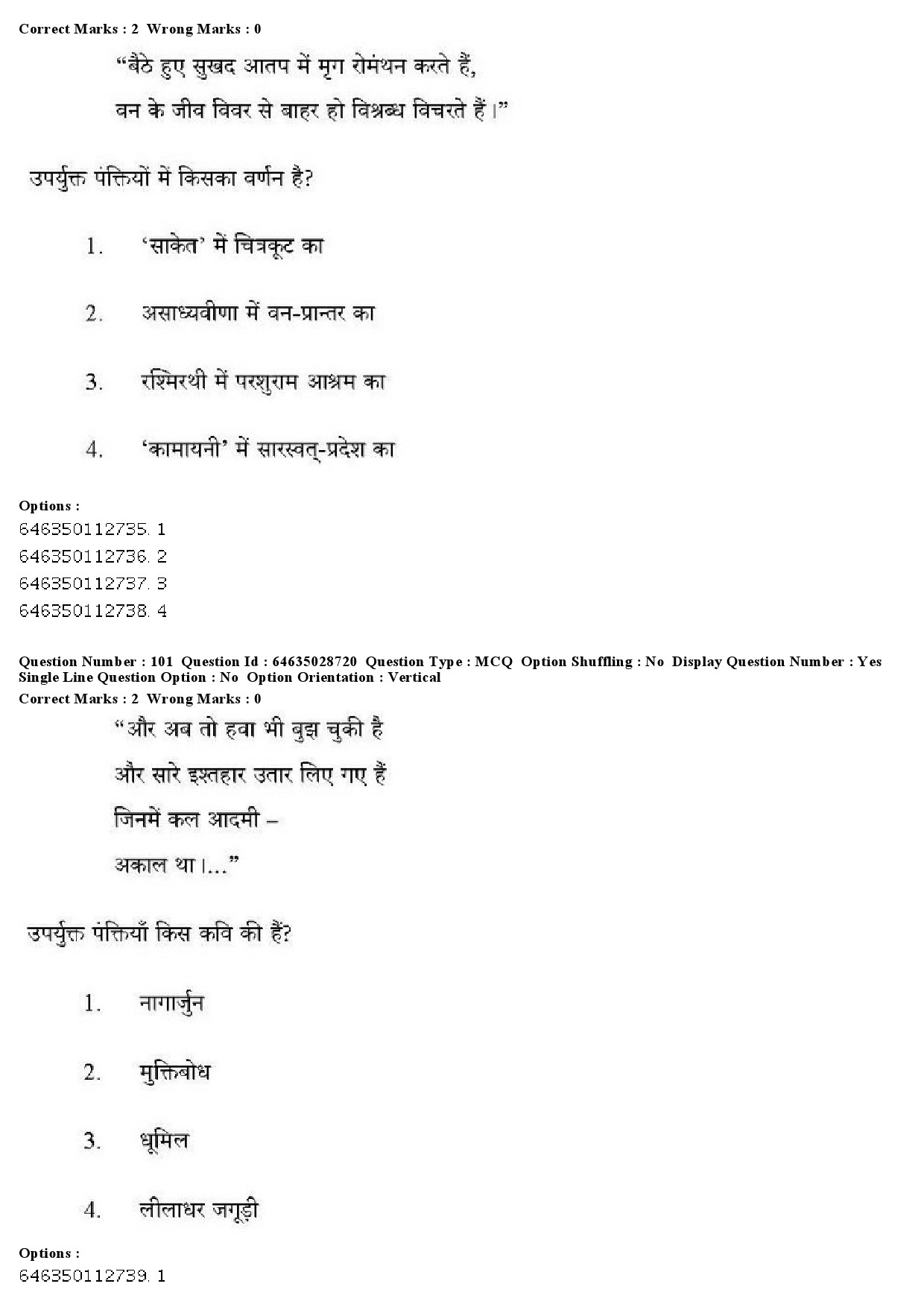 UGC NET Hindi Question Paper June 2019 87