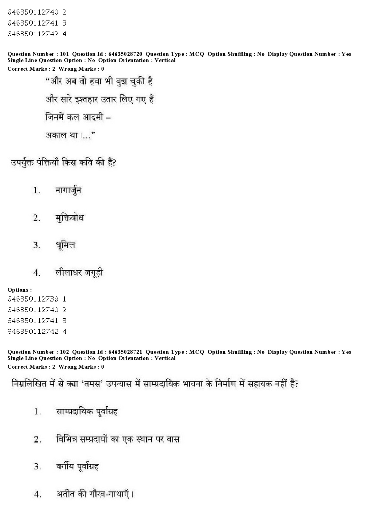 UGC NET Hindi Question Paper June 2019 88