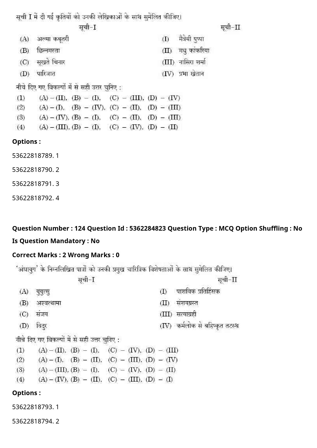 UGC NET Hindi Question Paper September 2020 137