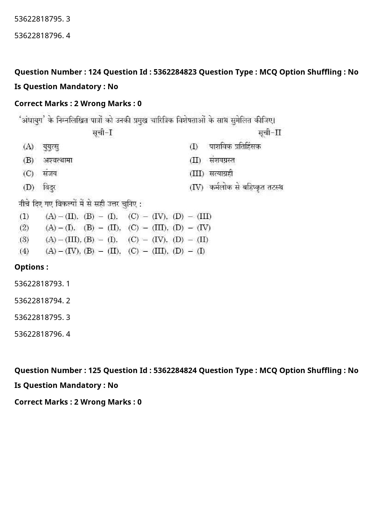 UGC NET Hindi Question Paper September 2020 138