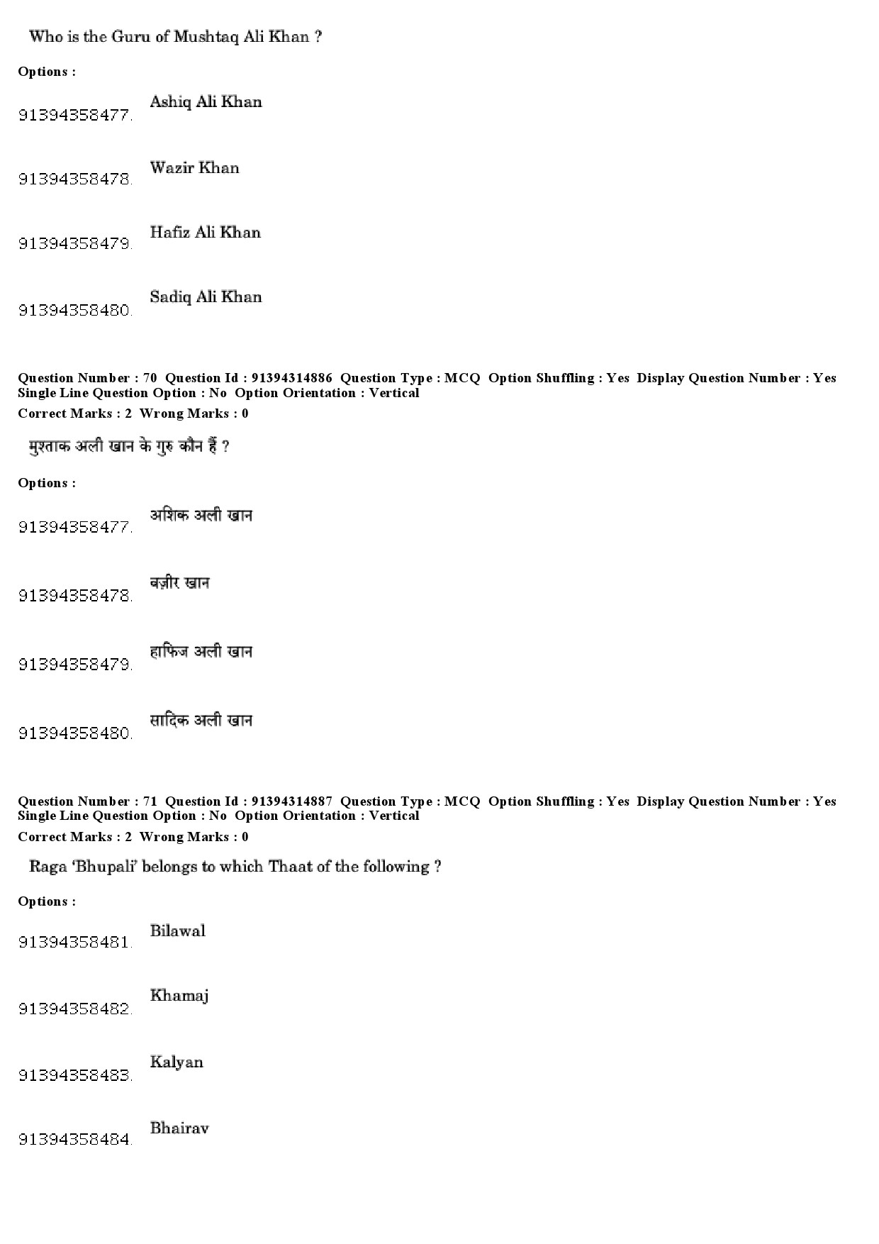 UGC NET Hindustani Music Question Paper December 2018 61