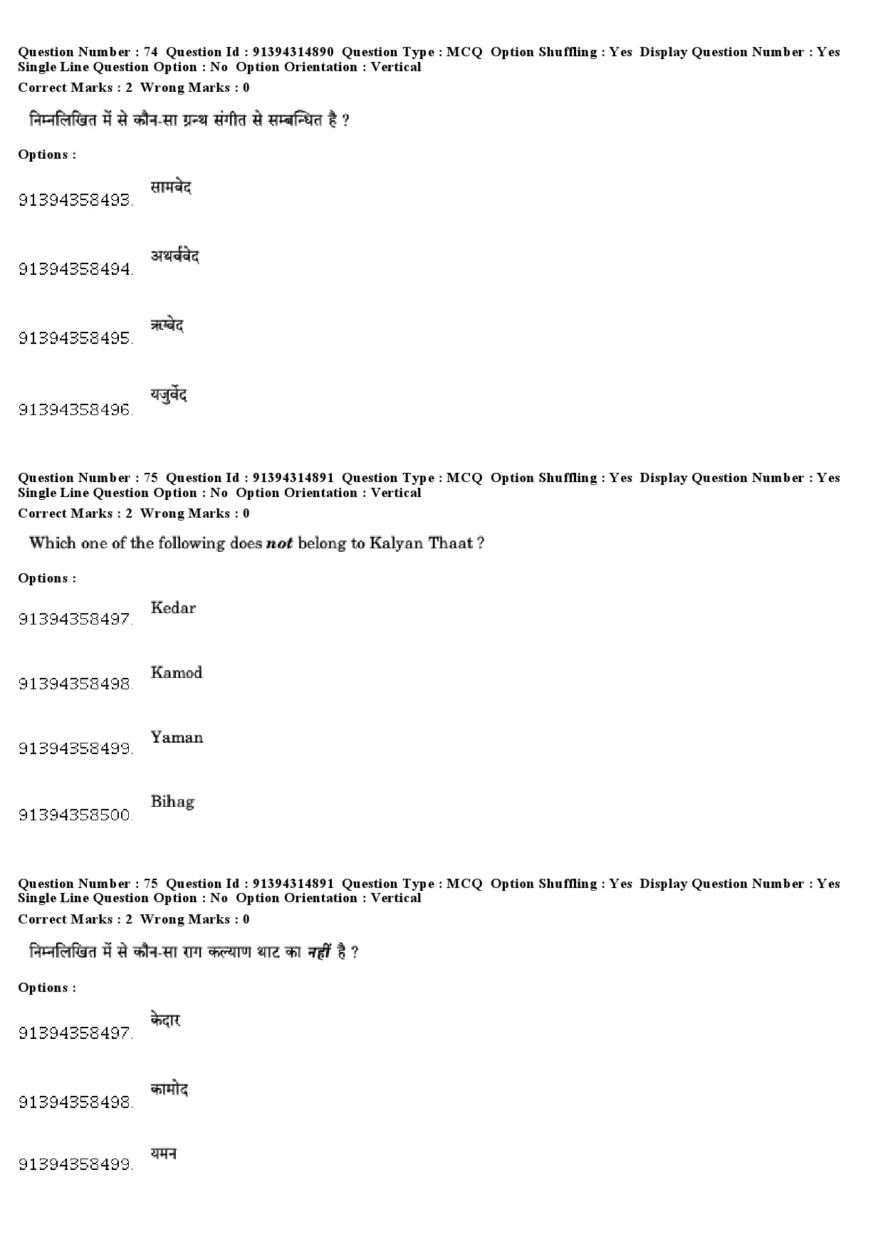 UGC NET Hindustani Music Question Paper December 2018 64