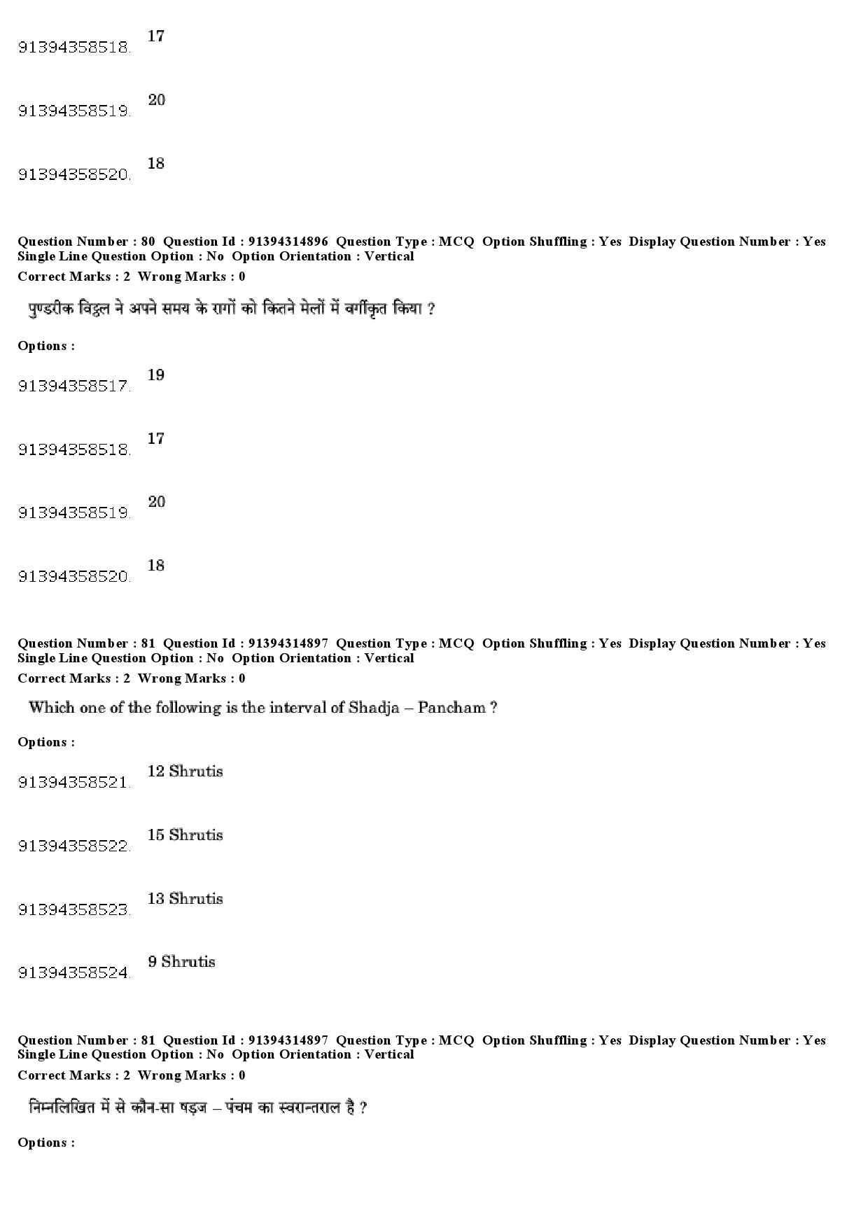 UGC NET Hindustani Music Question Paper December 2018 68