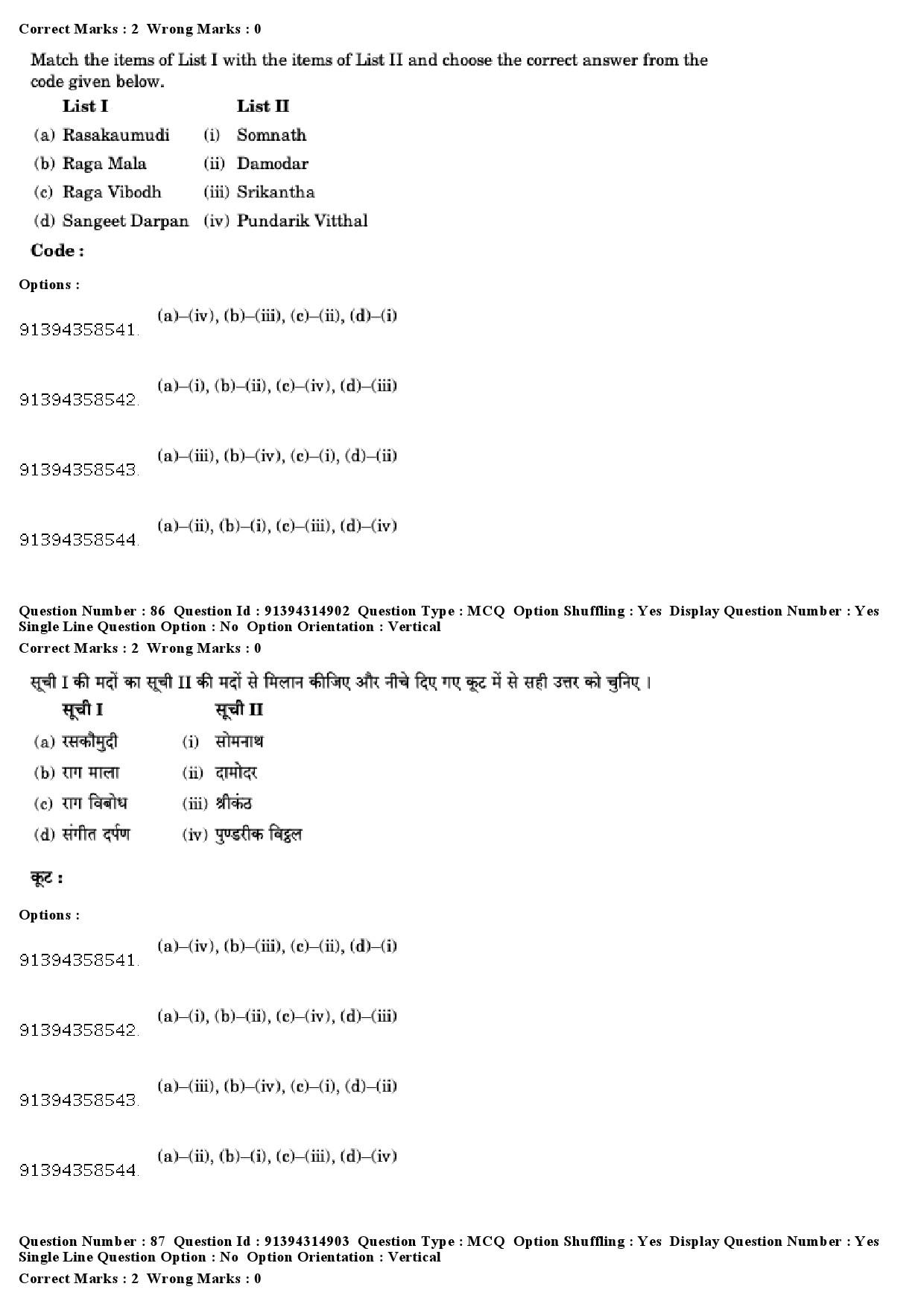 UGC NET Hindustani Music Question Paper December 2018 72