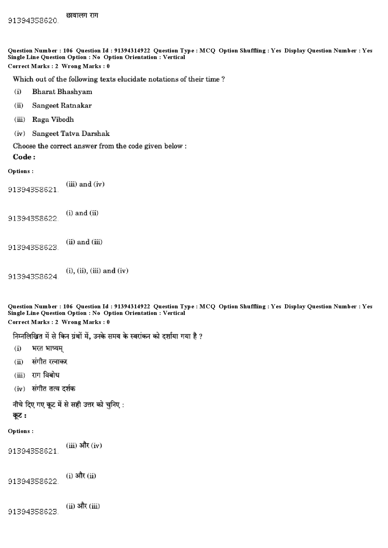 UGC NET Hindustani Music Question Paper December 2018 87