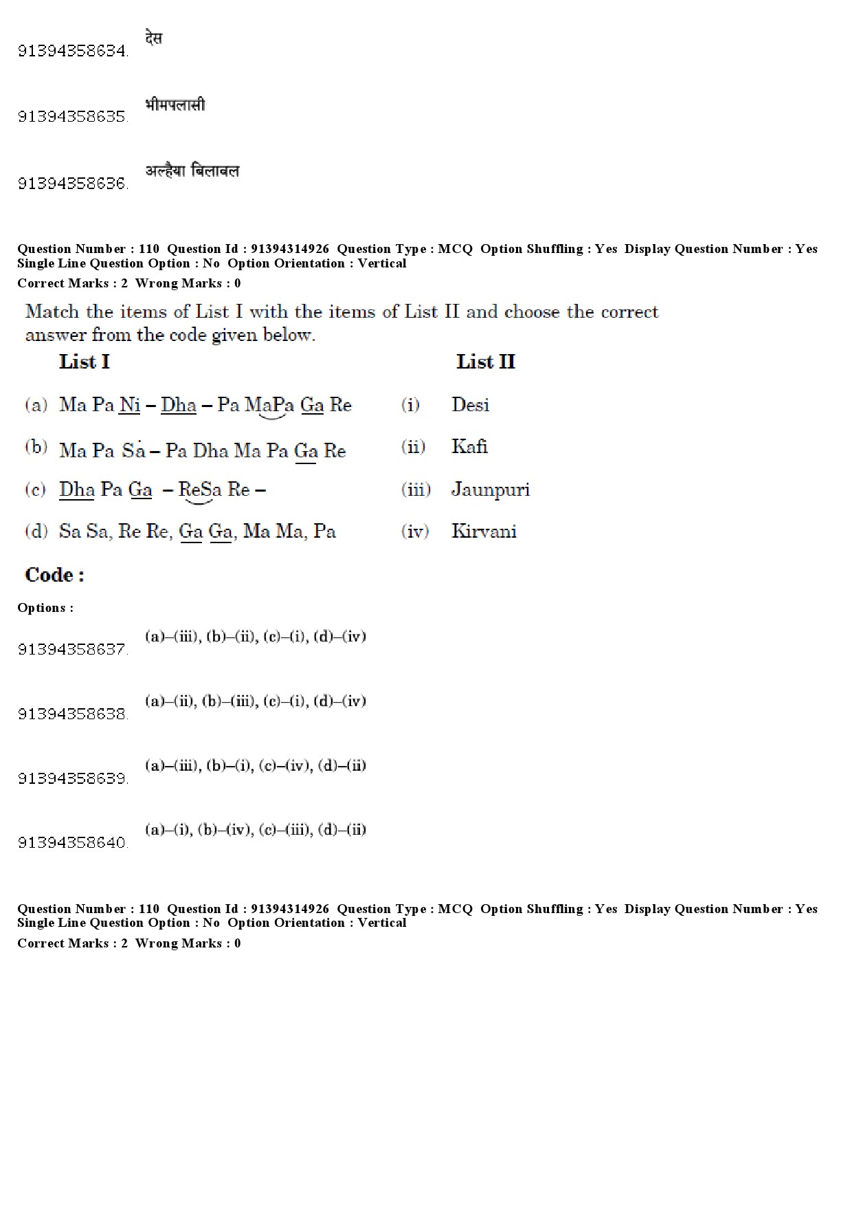 UGC NET Hindustani Music Question Paper December 2018 90