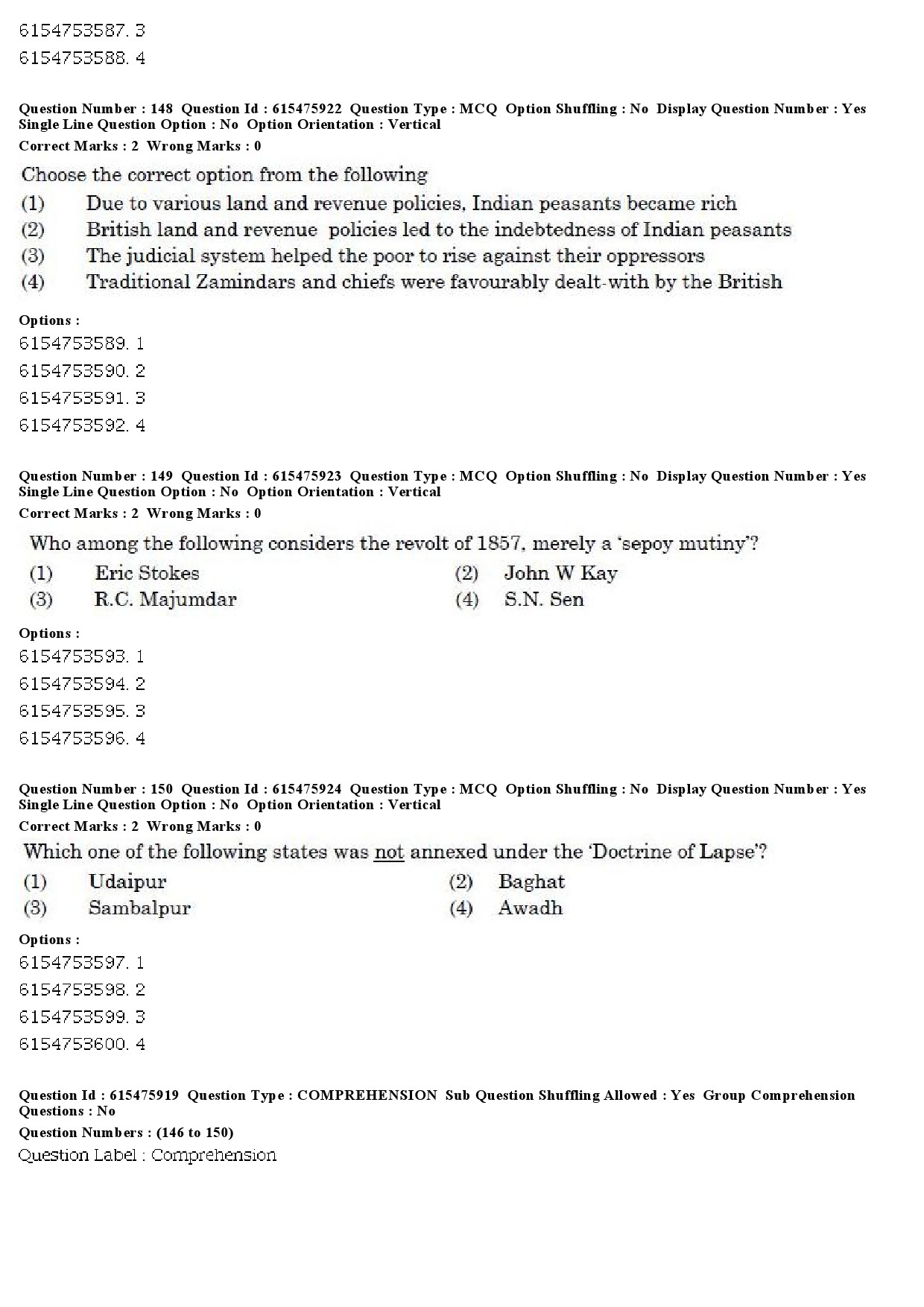 UGC NET History Question Paper December 2019 149