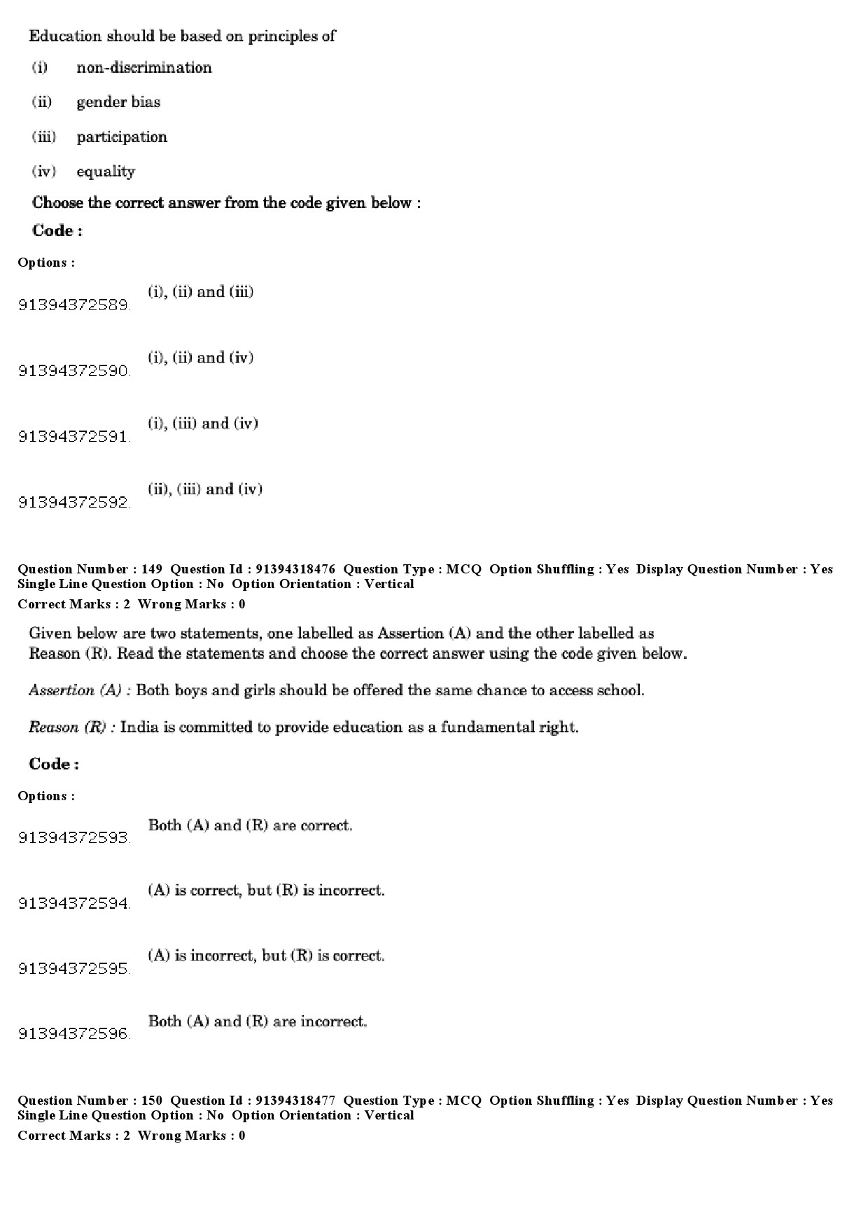 UGC NET Home Science Question Paper December 2018 153