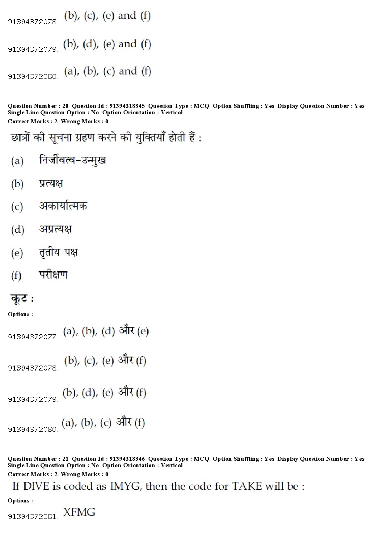 UGC NET Home Science Question Paper December 2018 18