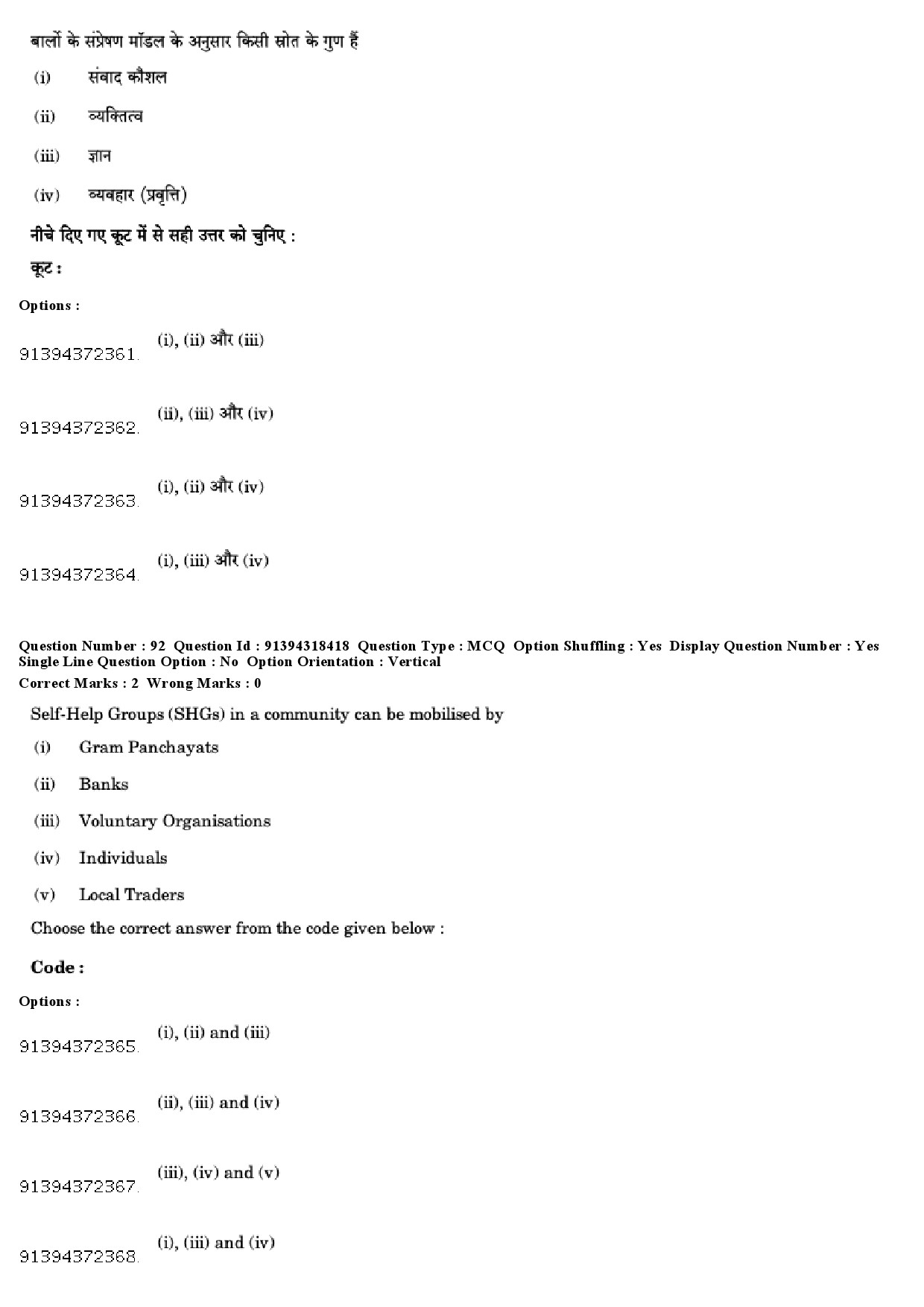 UGC NET Home Science Question Paper December 2018 87