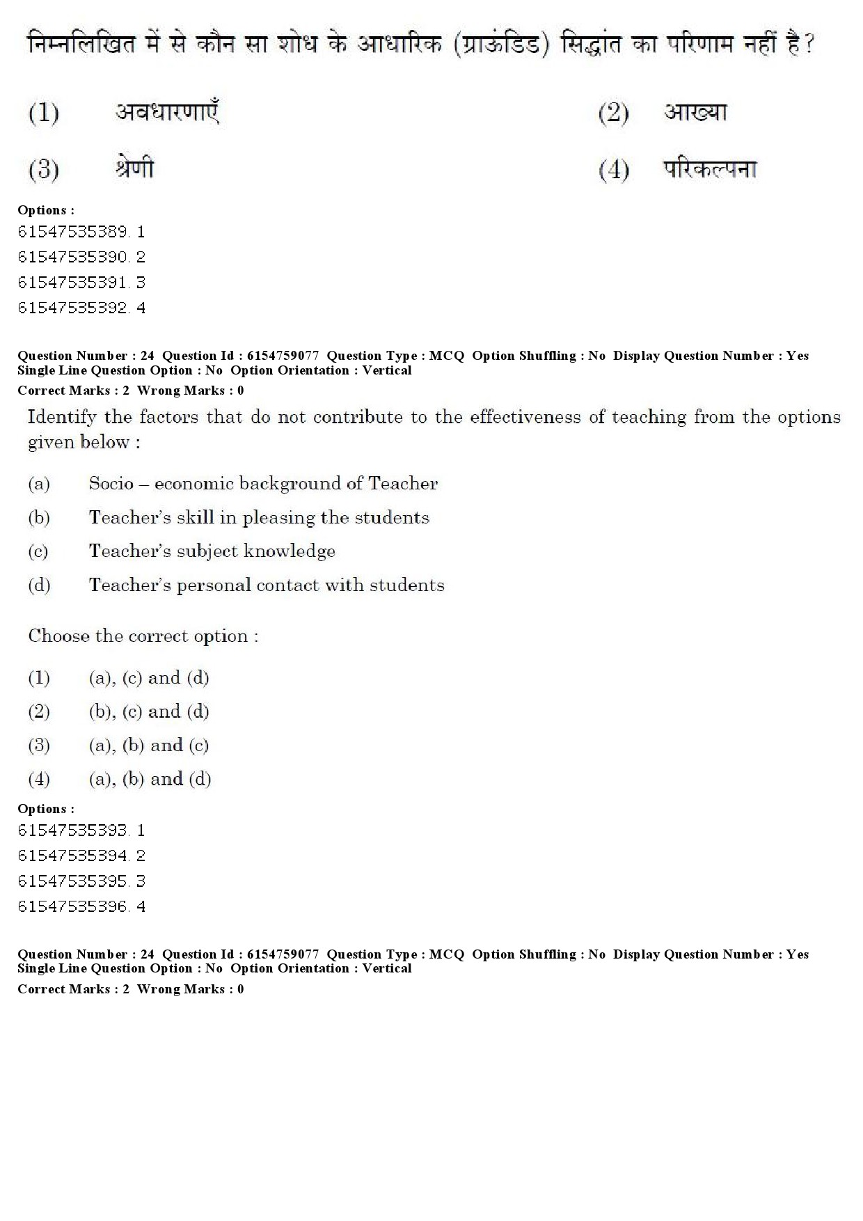 UGC NET Home Science Question Paper December 2019 18