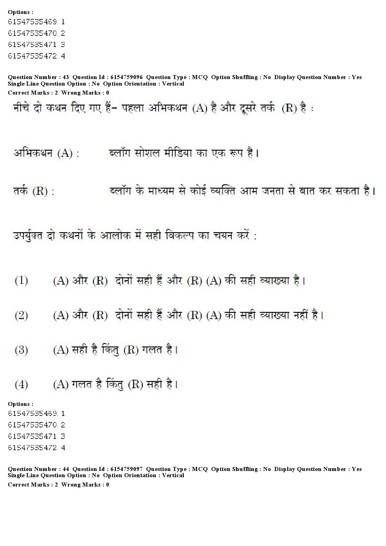 UGC NET Home Science Question Paper December 2019 45