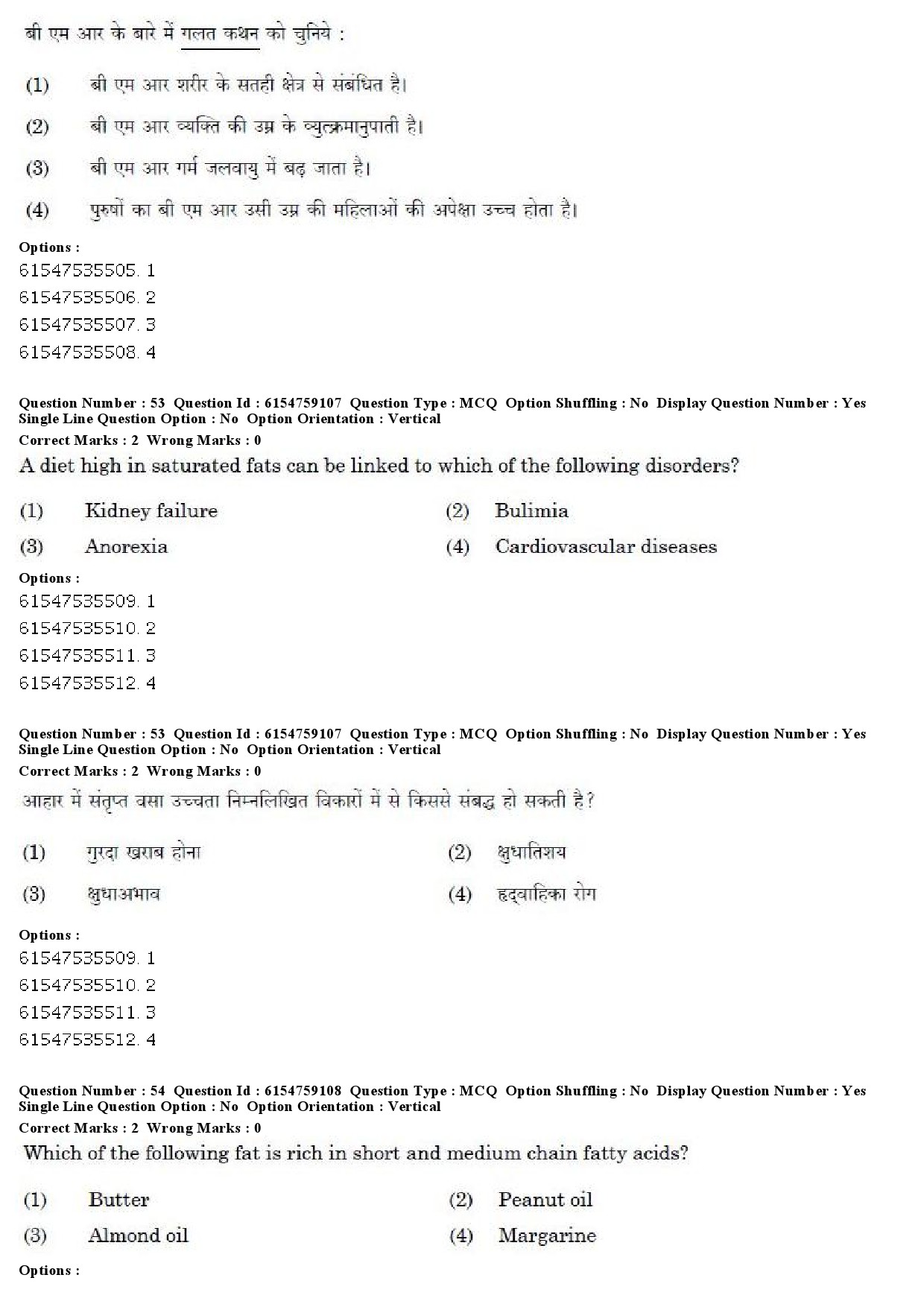 UGC NET Home Science Question Paper December 2019 55