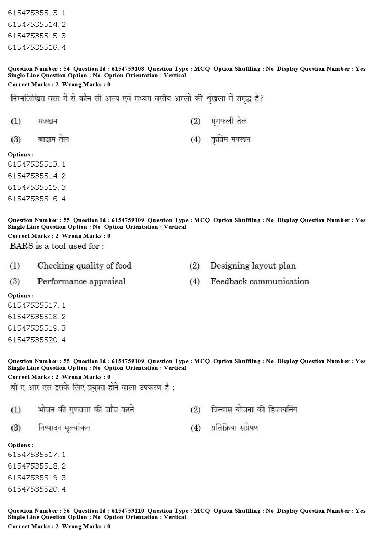 UGC NET Home Science Question Paper December 2019 56