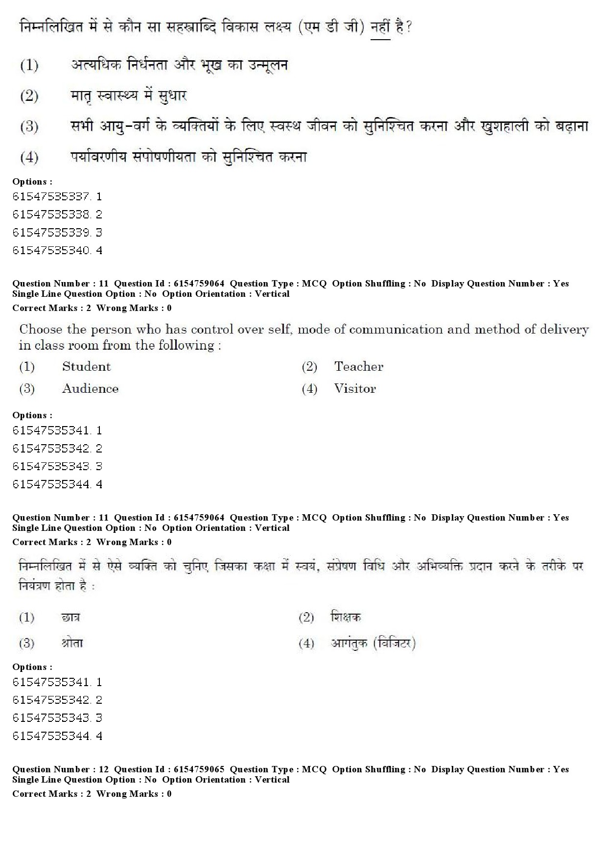 UGC NET Home Science Question Paper December 2019 9