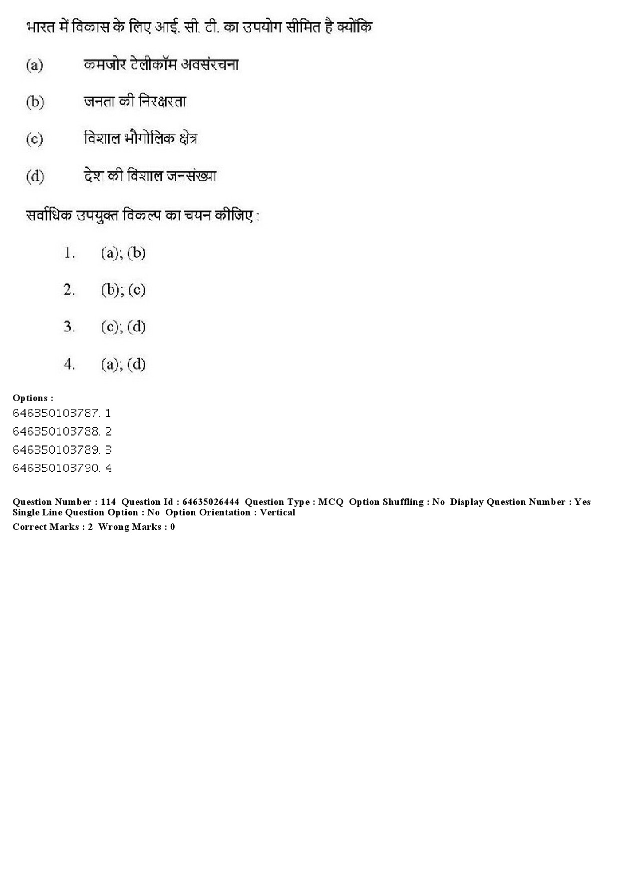 UGC NET Home Science Question Paper June 2019 116