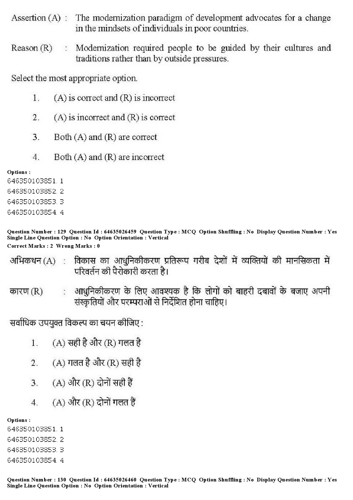 UGC NET Home Science Question Paper June 2019 137