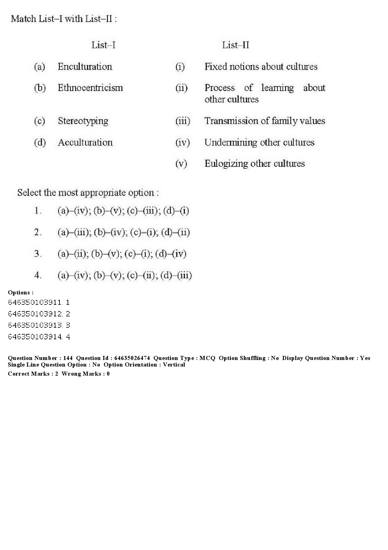 UGC NET Home Science Question Paper June 2019 166