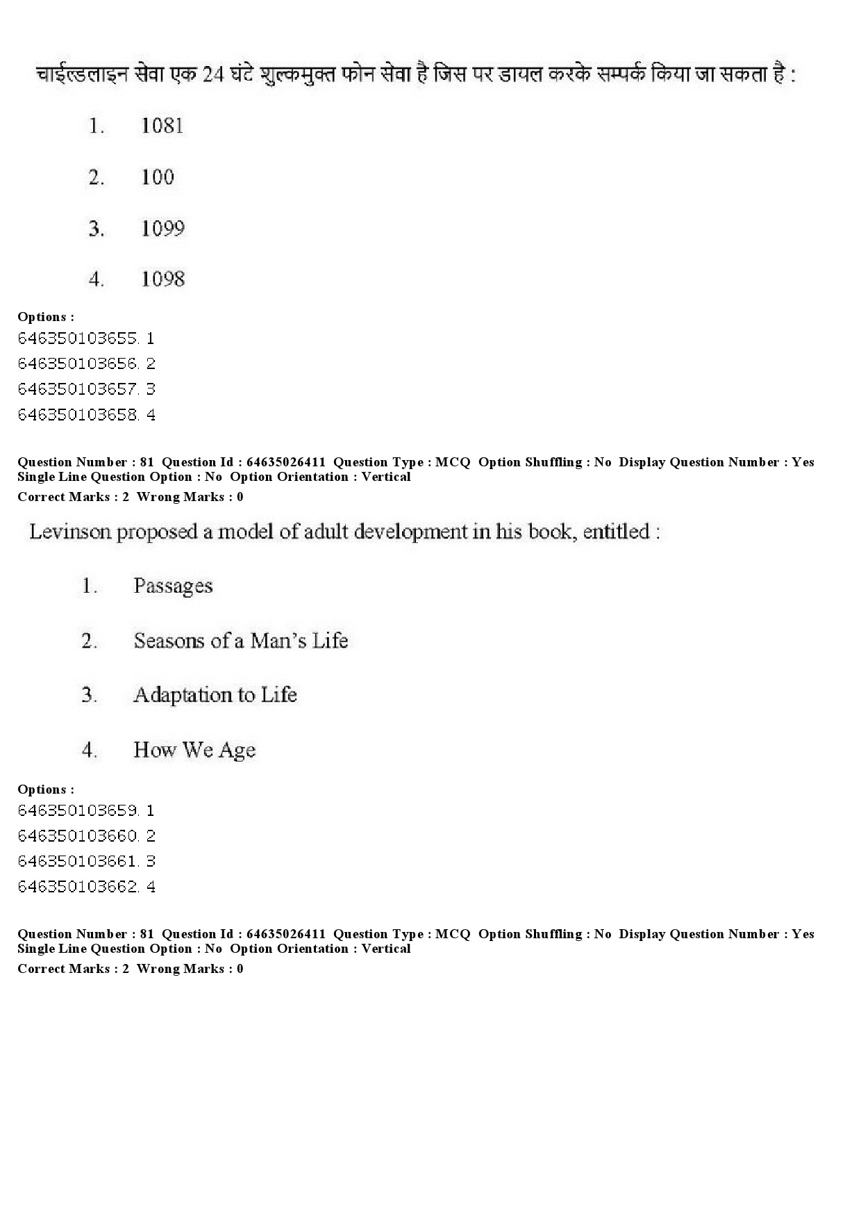 UGC NET Home Science Question Paper June 2019 70