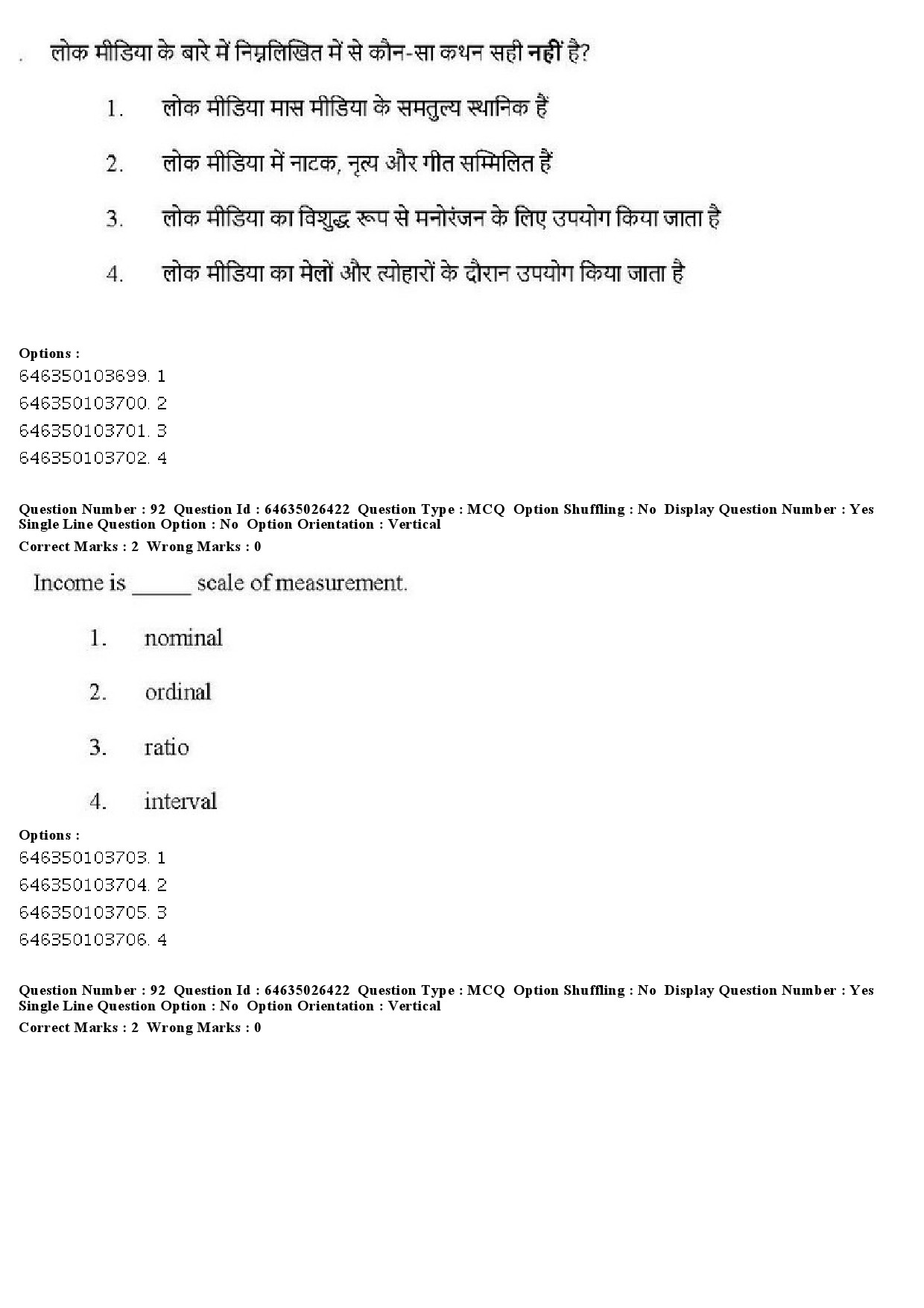 UGC NET Home Science Question Paper June 2019 81