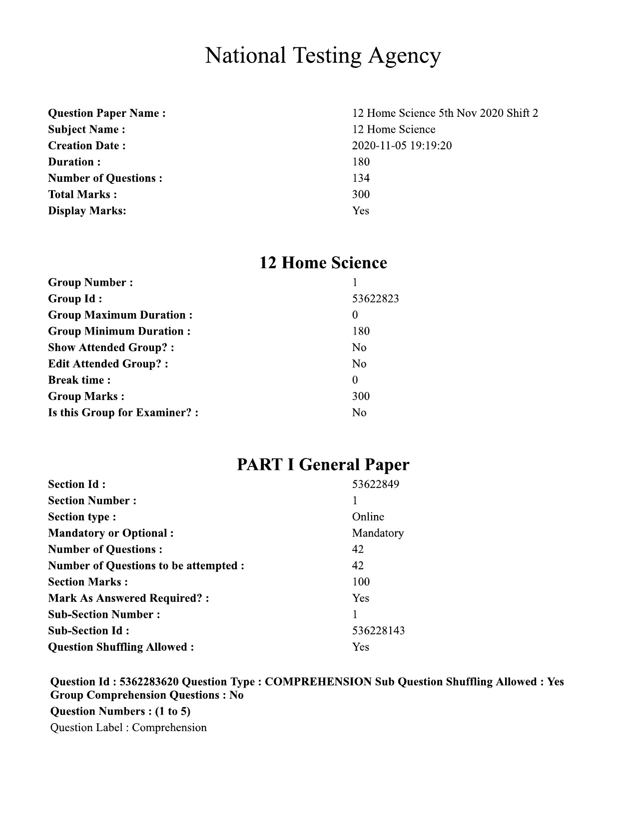 UGC NET Home Science Question Paper September 2020 1