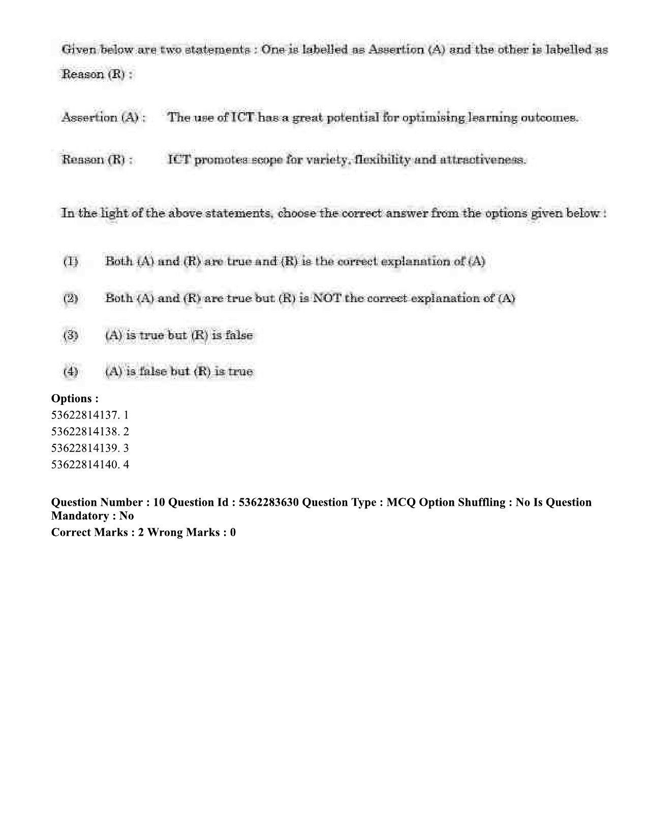 UGC NET Home Science Question Paper September 2020 13