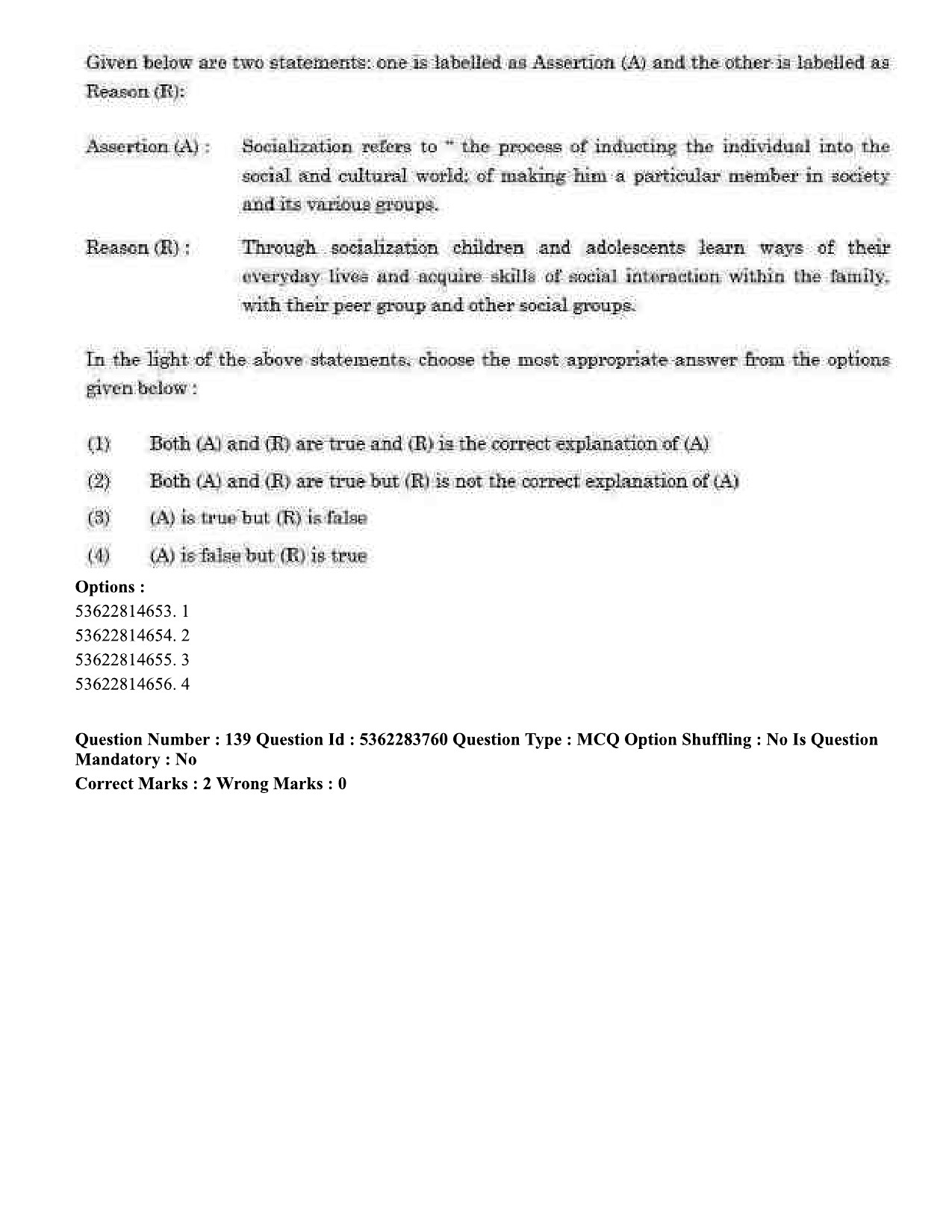 UGC NET Home Science Question Paper September 2020 154