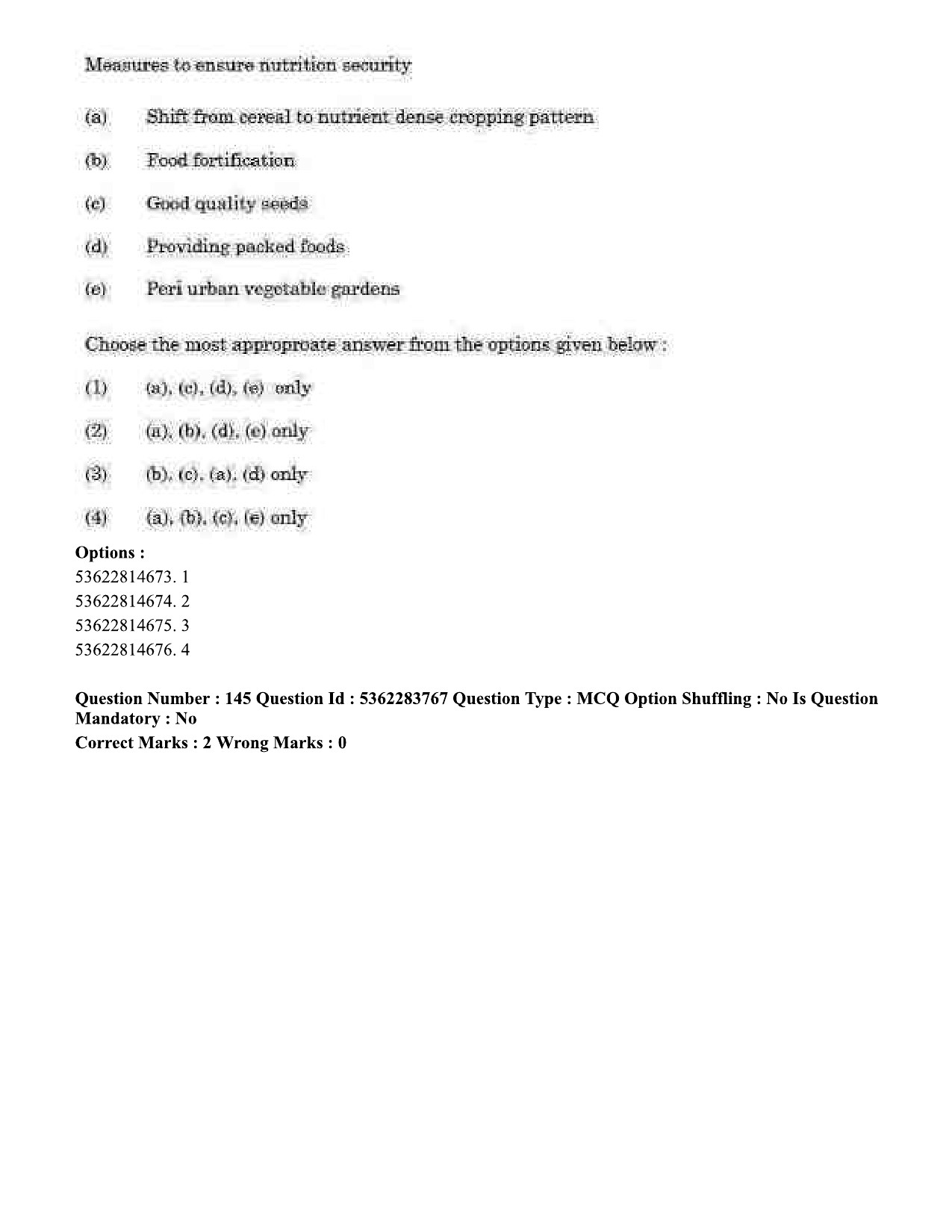 UGC NET Home Science Question Paper September 2020 160