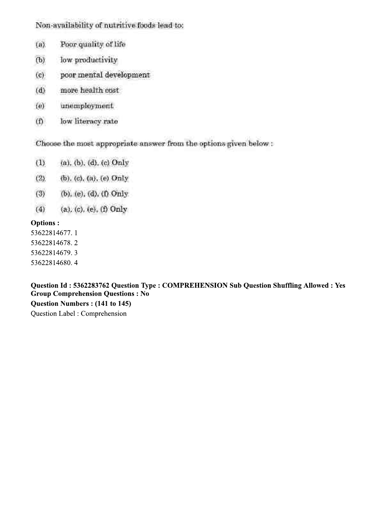 UGC NET Home Science Question Paper September 2020 161