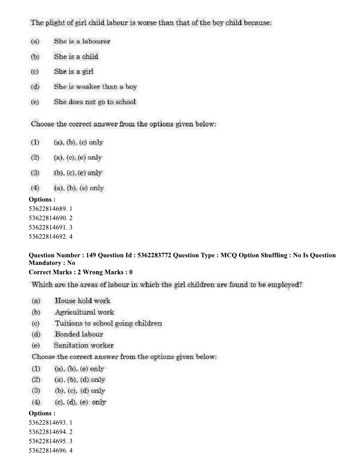 UGC NET Home Science Question Paper September 2020 168