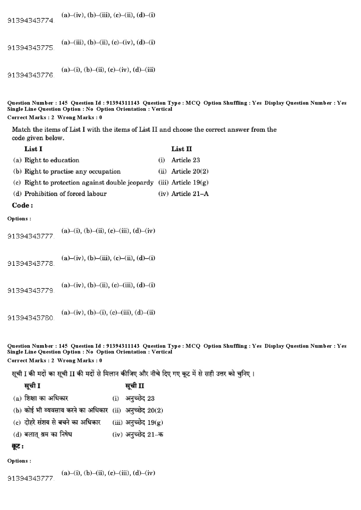 UGC NET Human Rights and Duties Question Paper December 2018 129